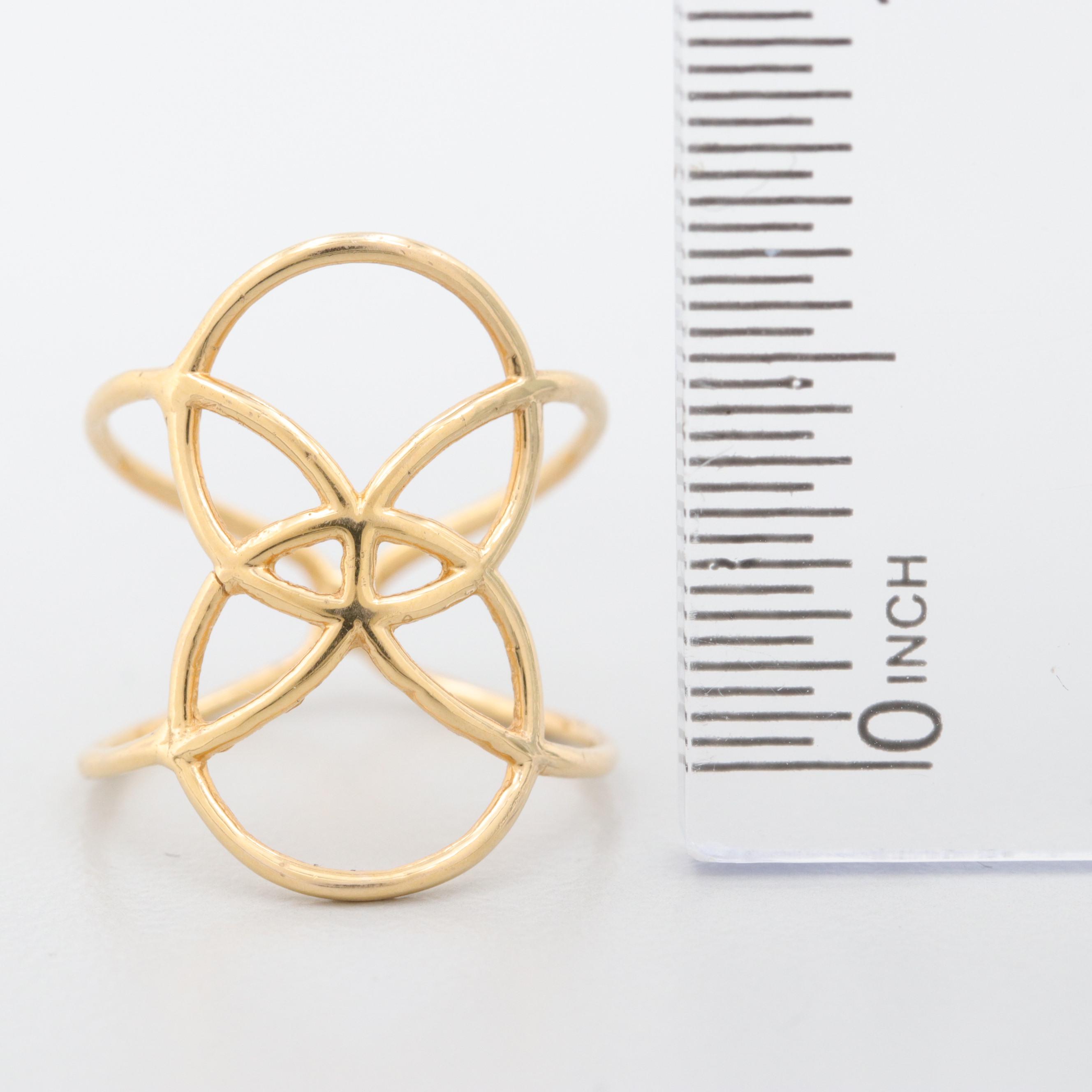 14K Yellow Gold Interlocking Circles Ring
