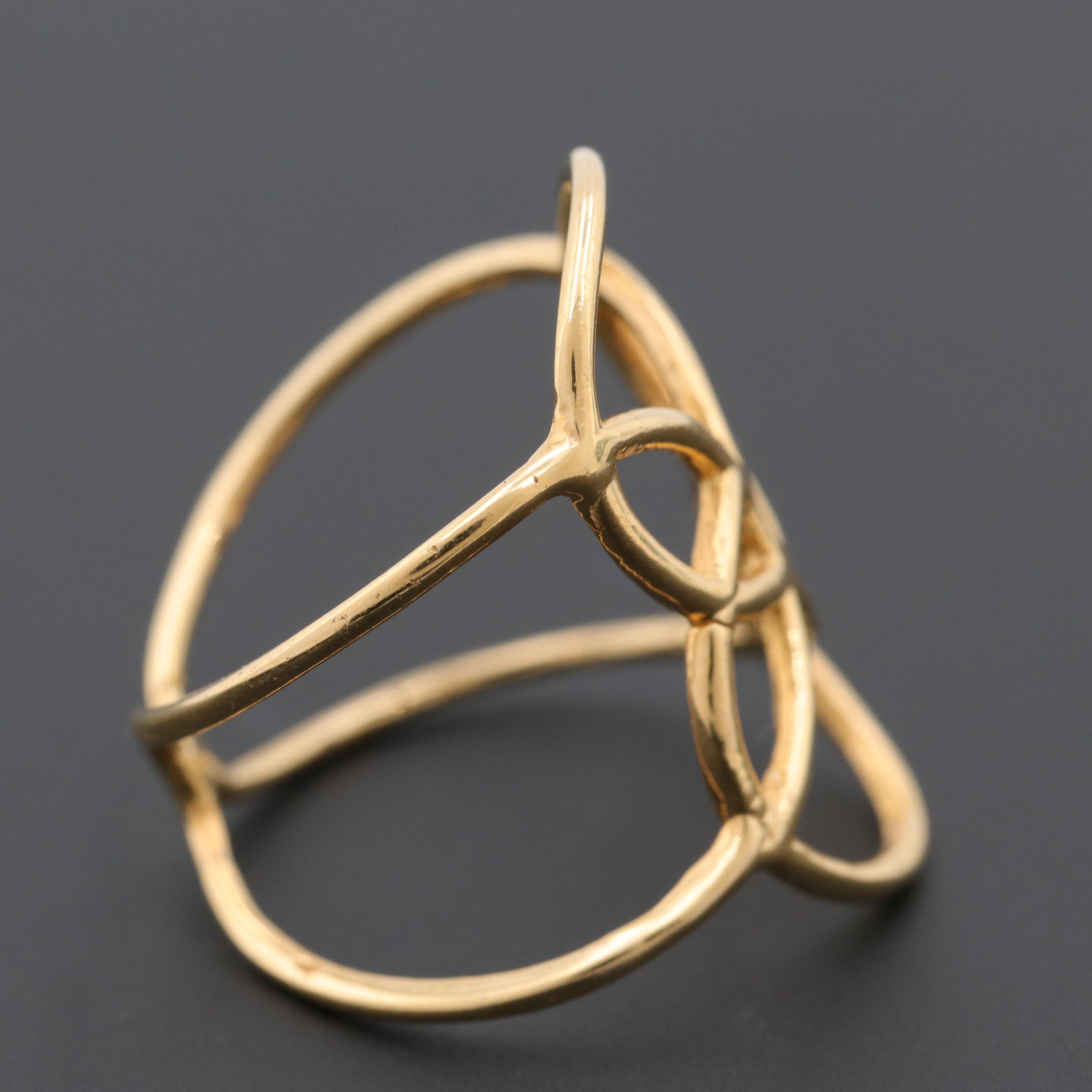 14K Yellow Gold Interlocking Circles Ring