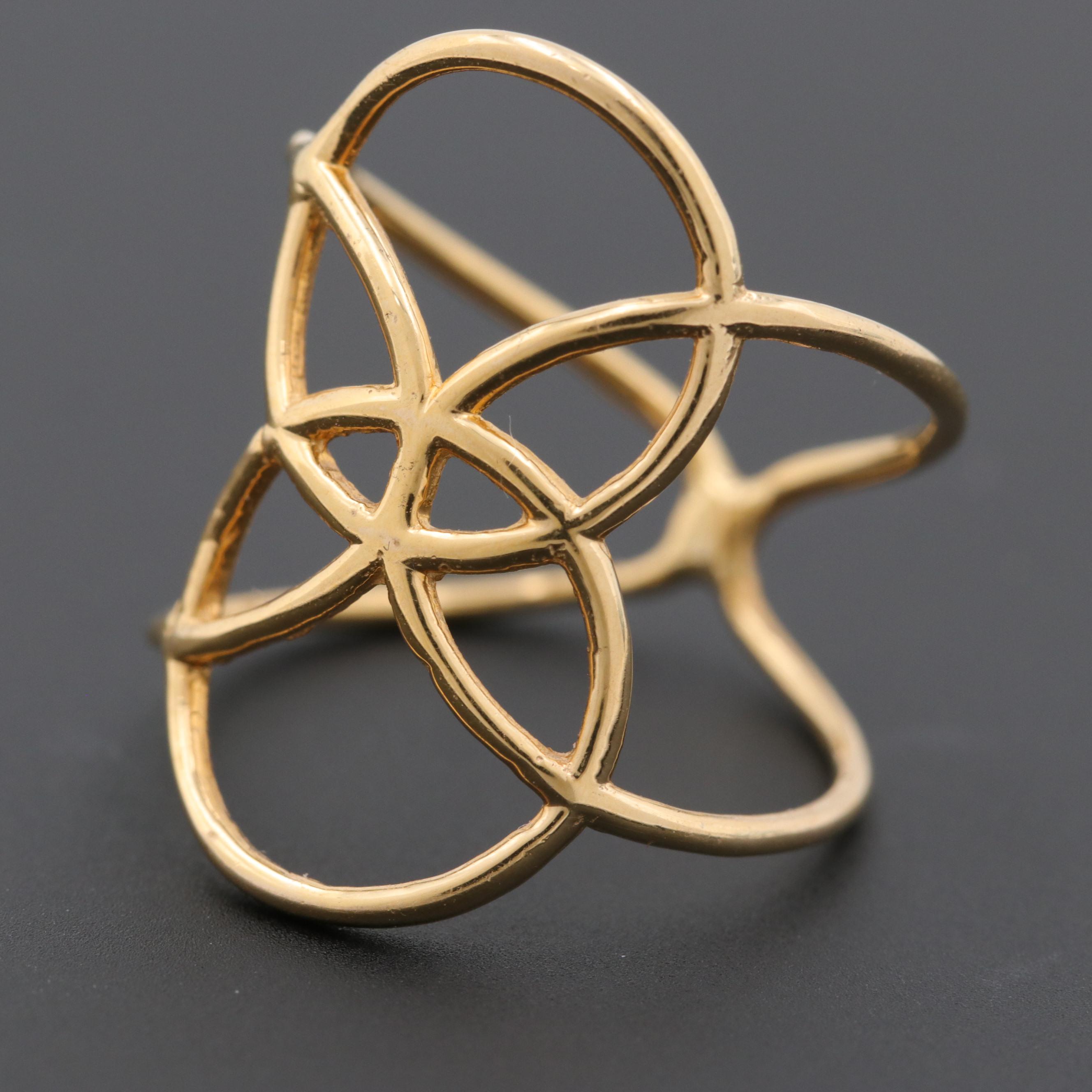 14K Yellow Gold Interlocking Circles Ring