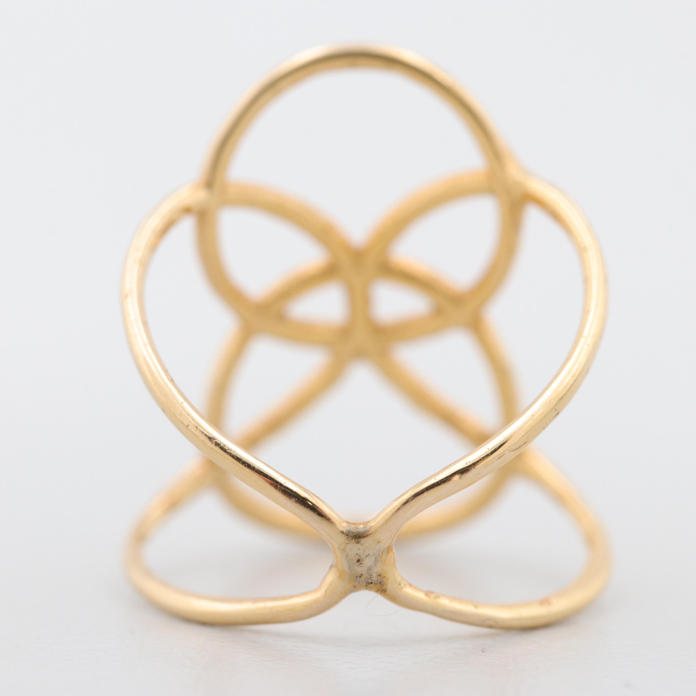 14K Yellow Gold Interlocking Circles Ring