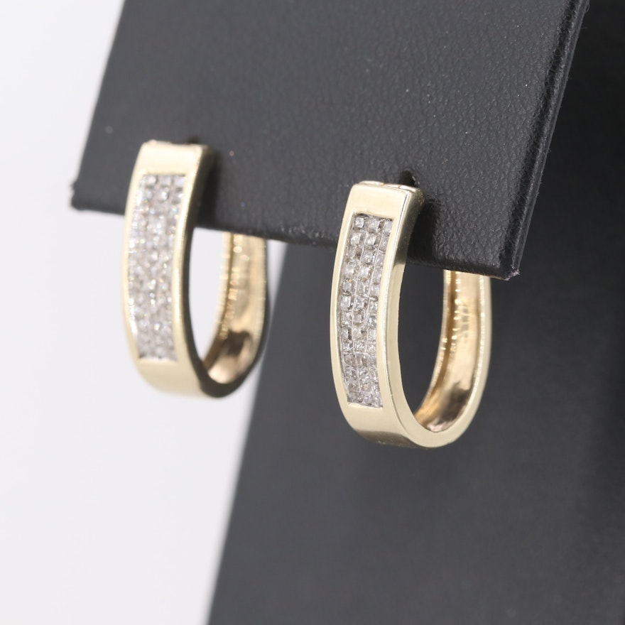 10K  Yellow Gold Diamond Earrings