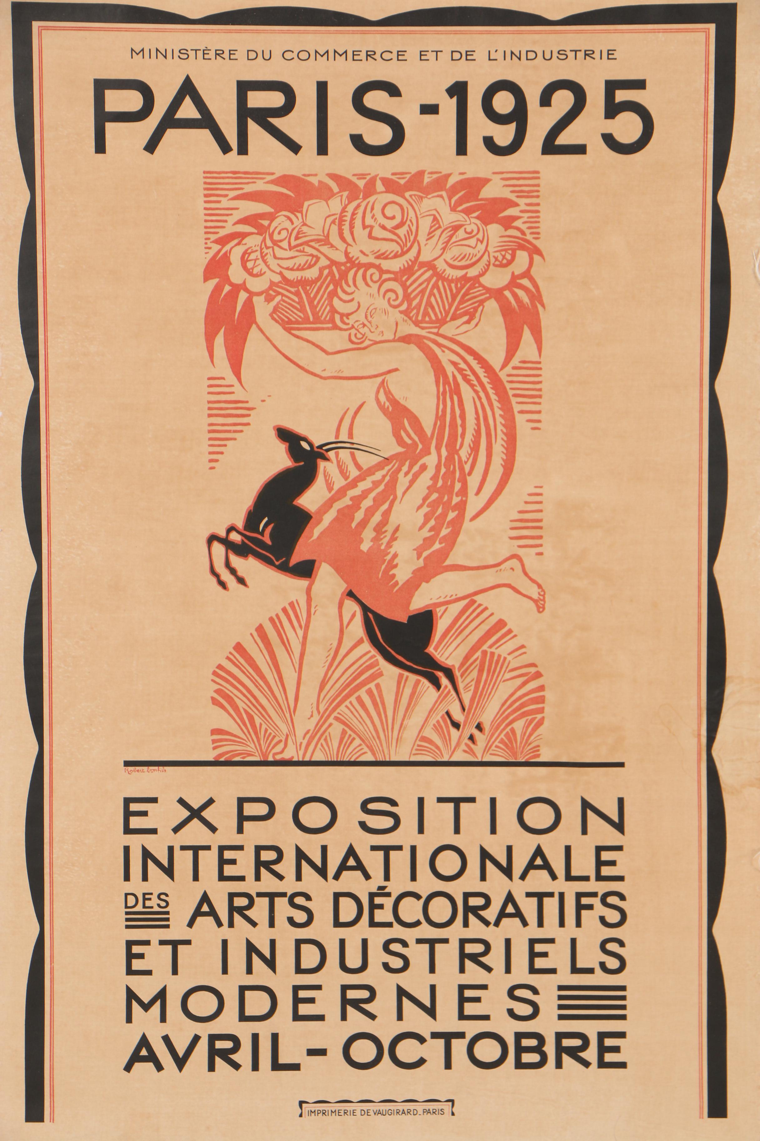 Robert Bonfils Art Deco Relief Print Poster and Proof for 1925 Paris Exposition