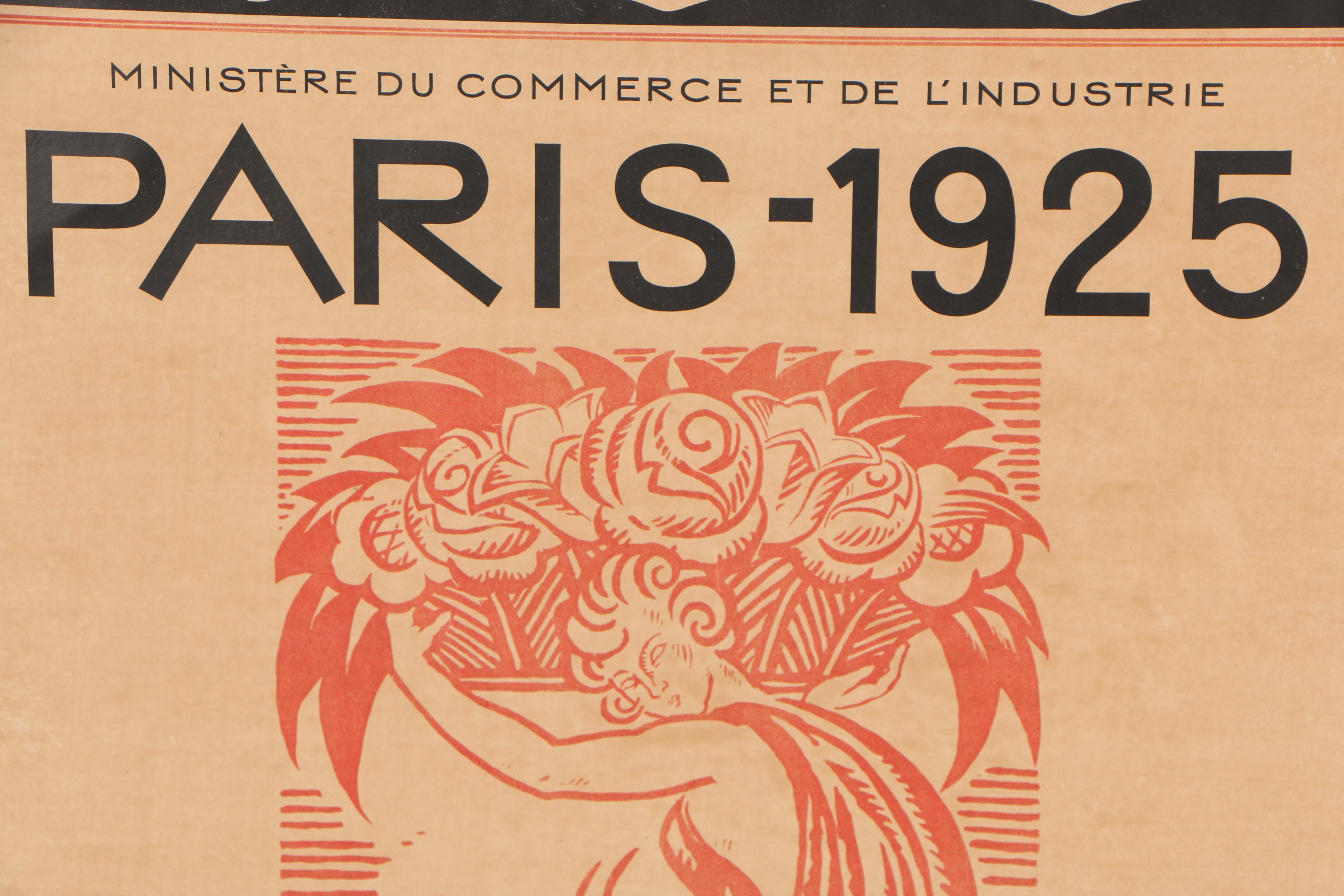 Robert Bonfils Art Deco Relief Print Poster and Proof for 1925 Paris Exposition