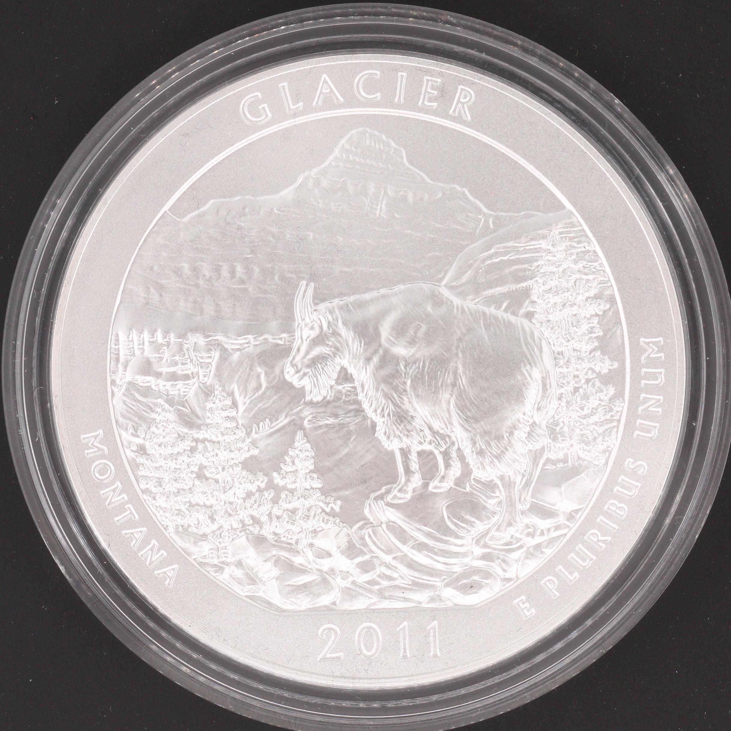 Two America the Beautiful 5 Oz. Fine Silver Bullion Coins