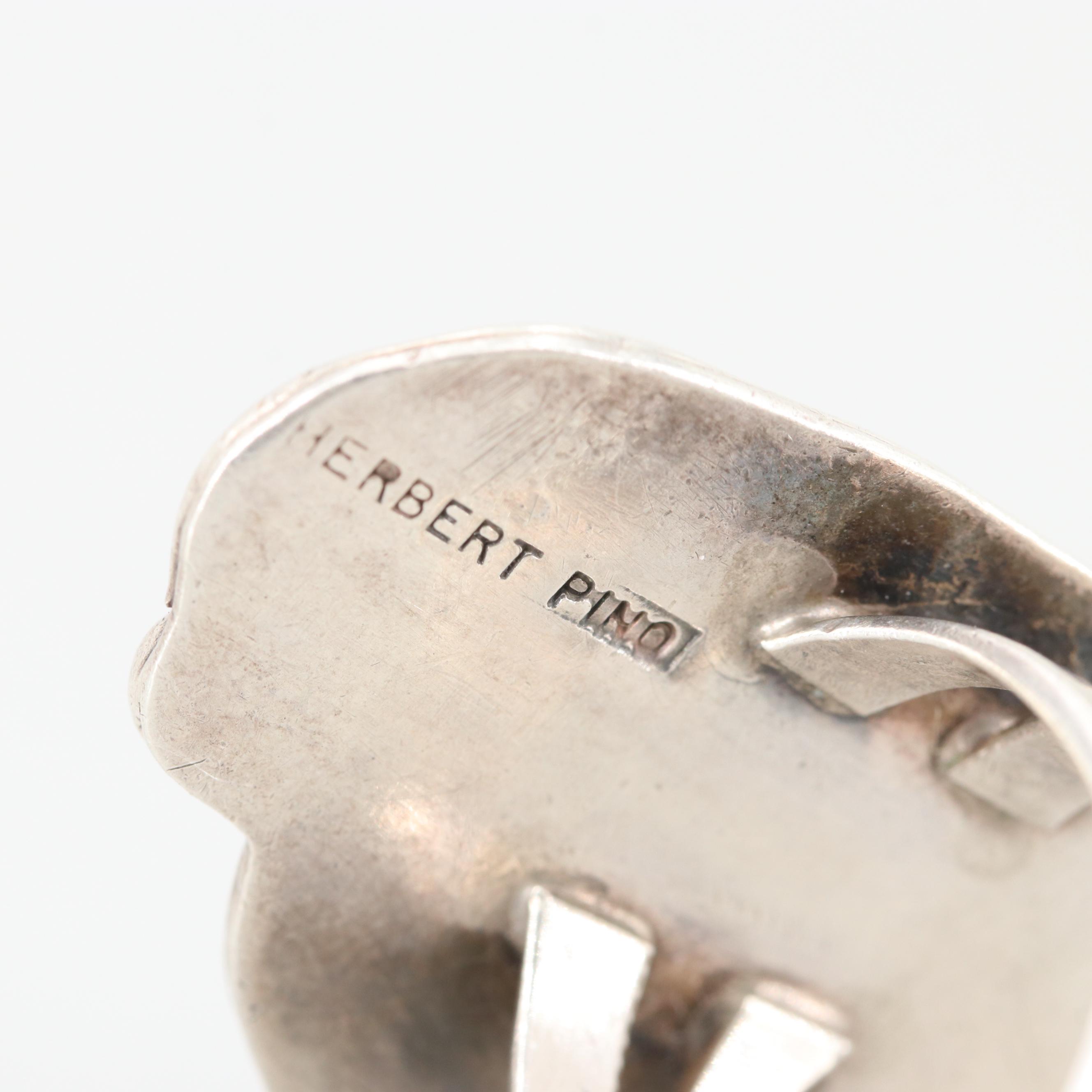 Herbert Pino Cherokee Sterling Silver Turquoise Ring