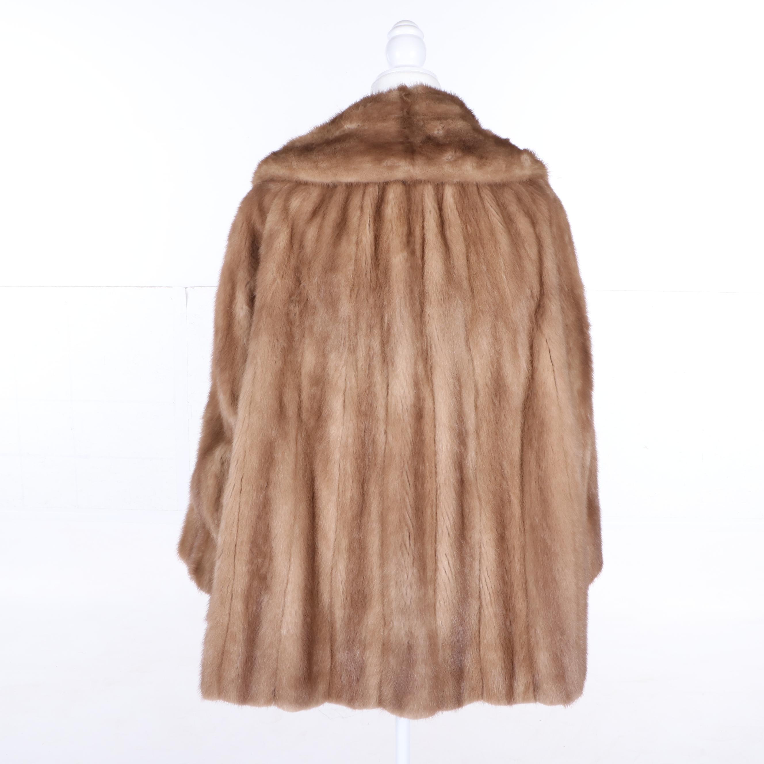 Women's Vintage Revillon Mink Fur Coat and G. Fox & Co. Mink Fur Stole, Vintage