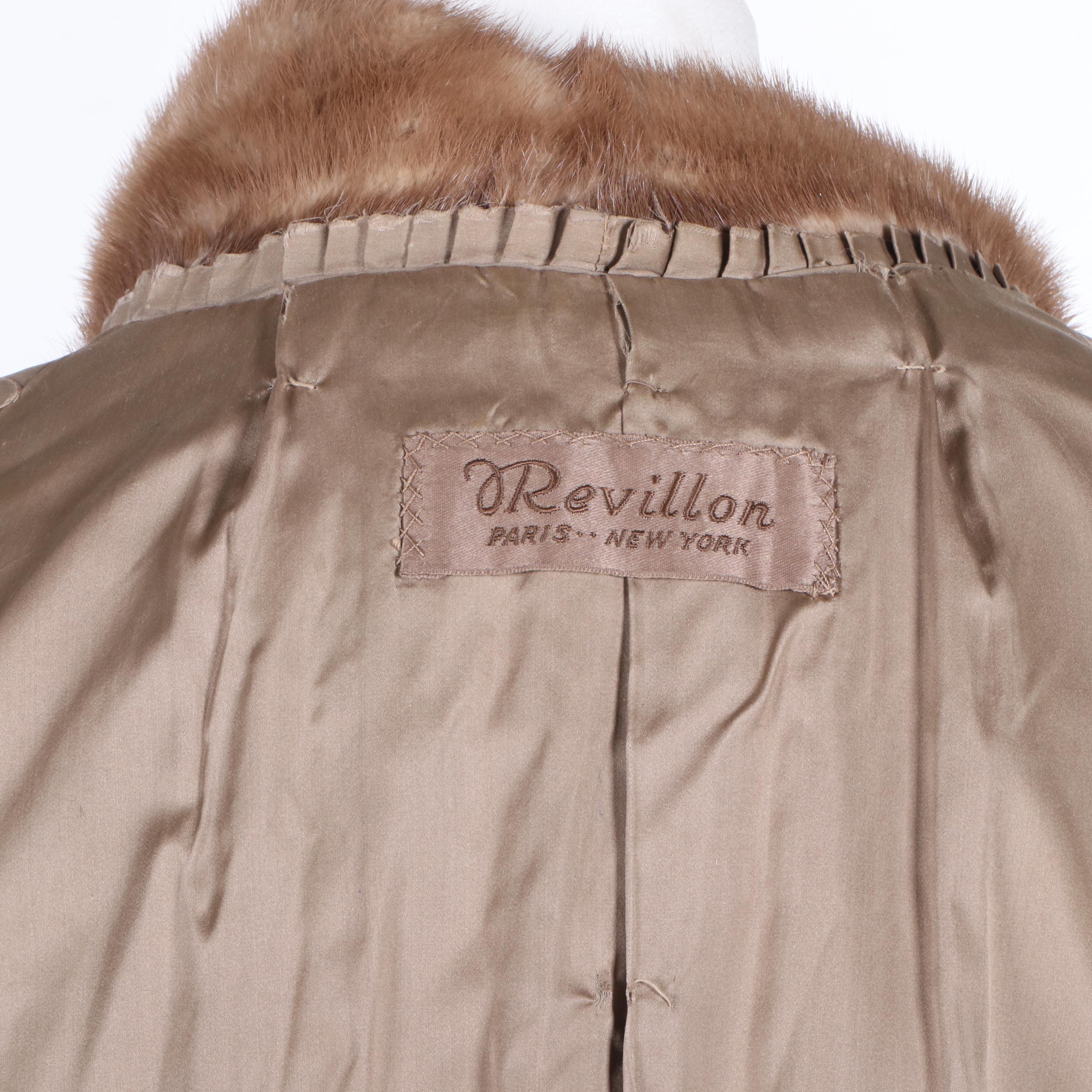 Women's Vintage Revillon Mink Fur Coat and G. Fox & Co. Mink Fur Stole, Vintage