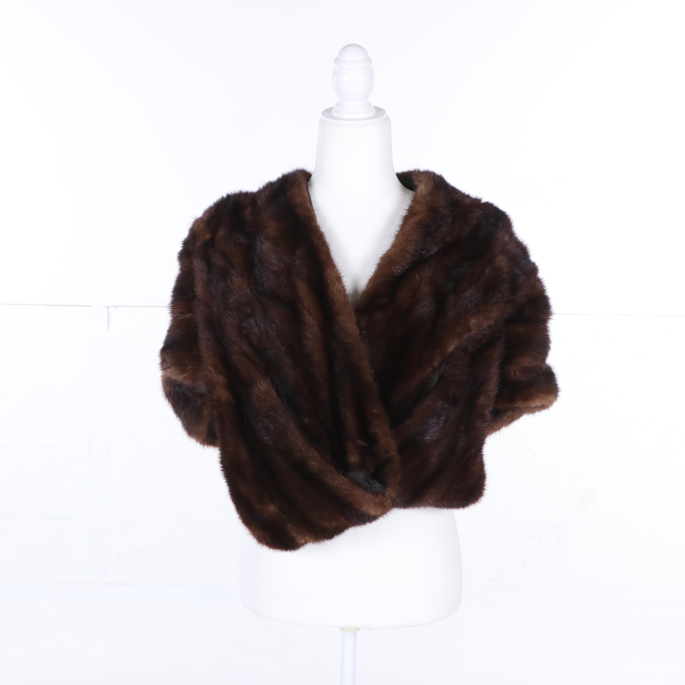 Women's Vintage Revillon Mink Fur Coat and G. Fox & Co. Mink Fur Stole, Vintage