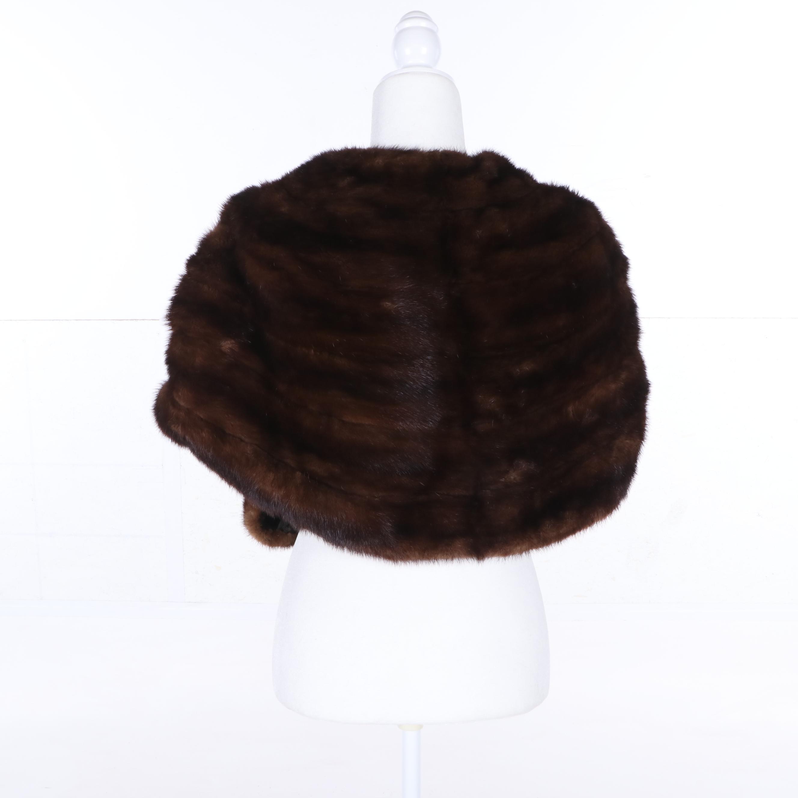 Women's Vintage Revillon Mink Fur Coat and G. Fox & Co. Mink Fur Stole, Vintage