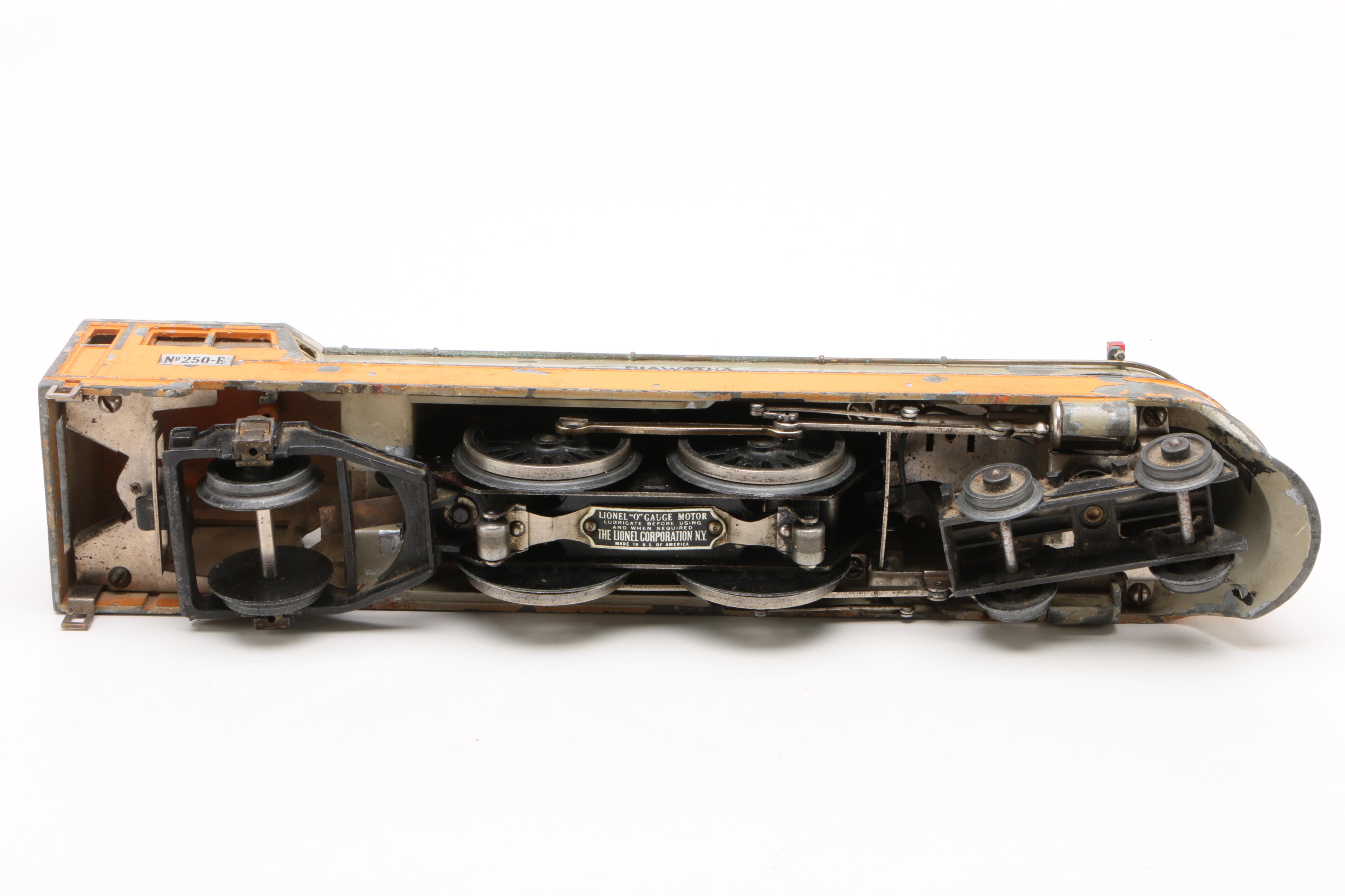 Lionel O Gauge Hiawatha Steam Locomotive, Tender, and Passenger Cars, 1930s