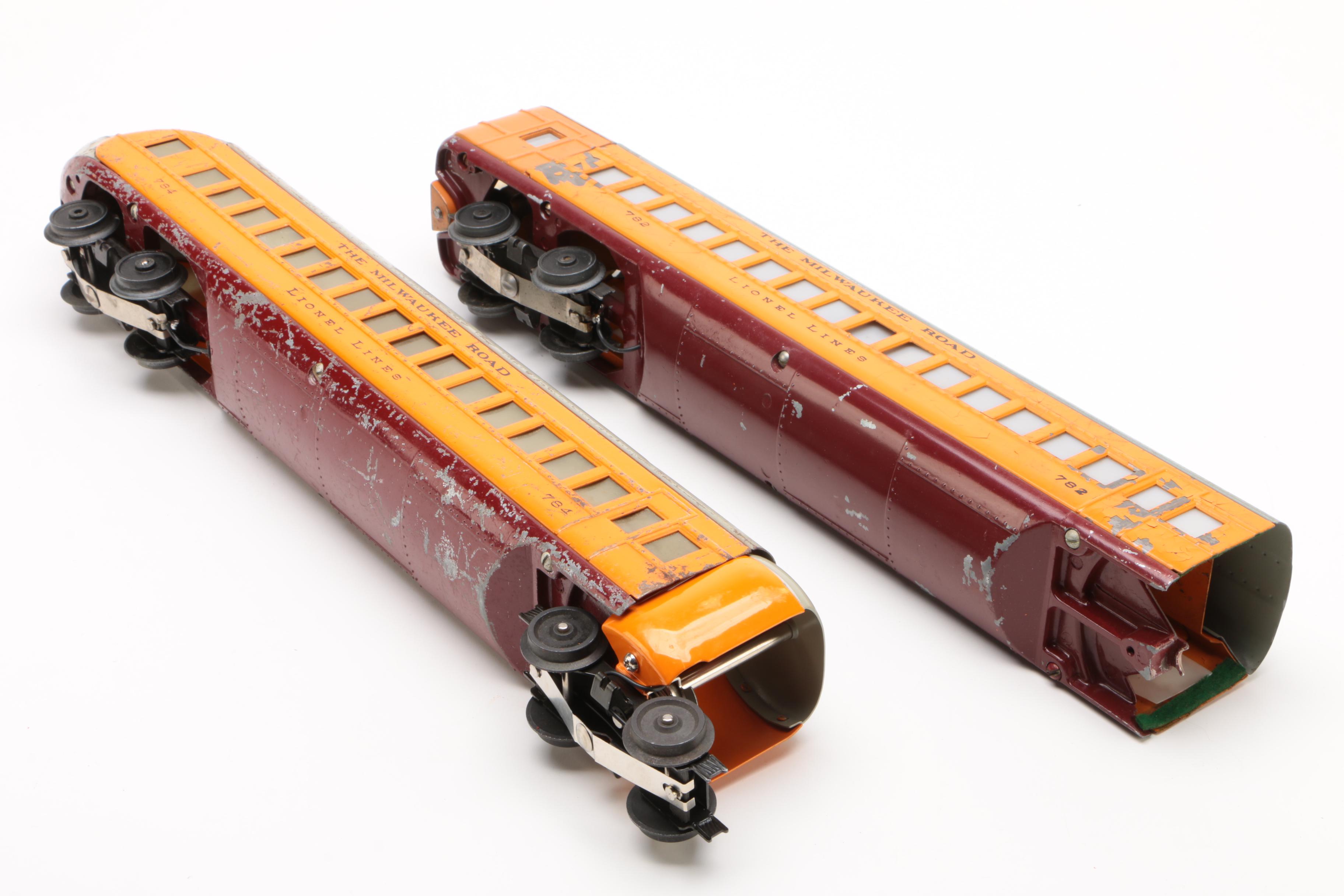 Lionel O Gauge Hiawatha Steam Locomotive, Tender, and Passenger Cars, 1930s