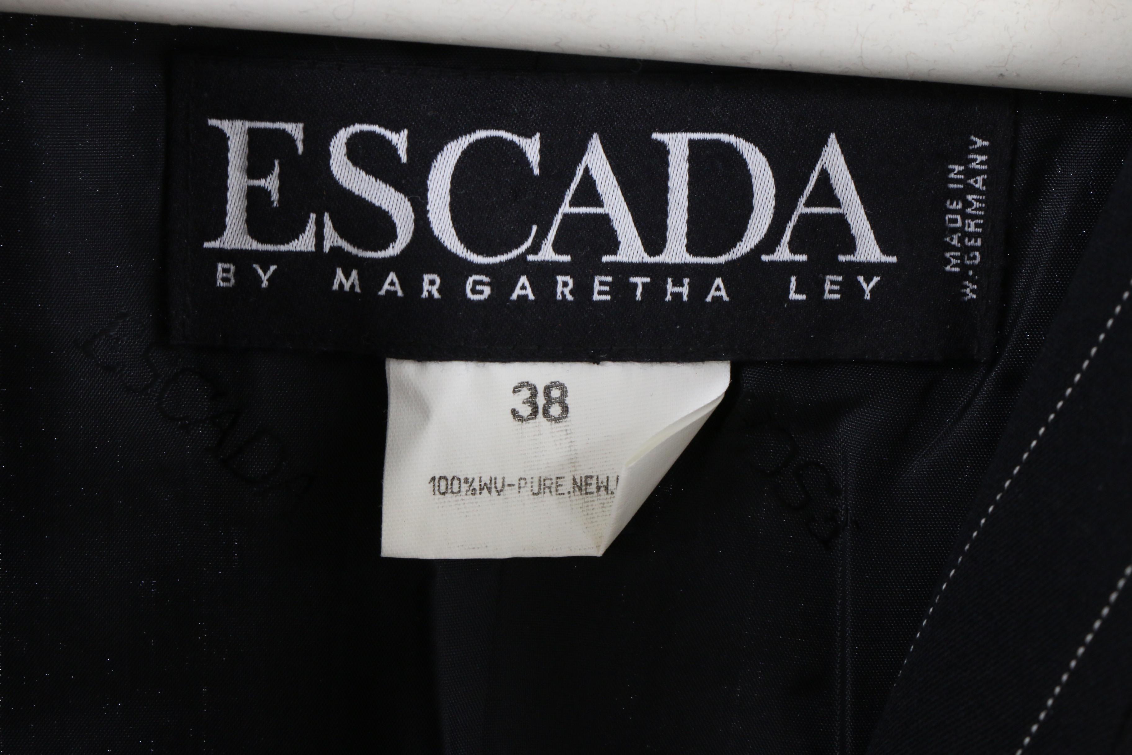 Escada Pinstripe Skirt Suit, Gray Skirt and Silk Blouses