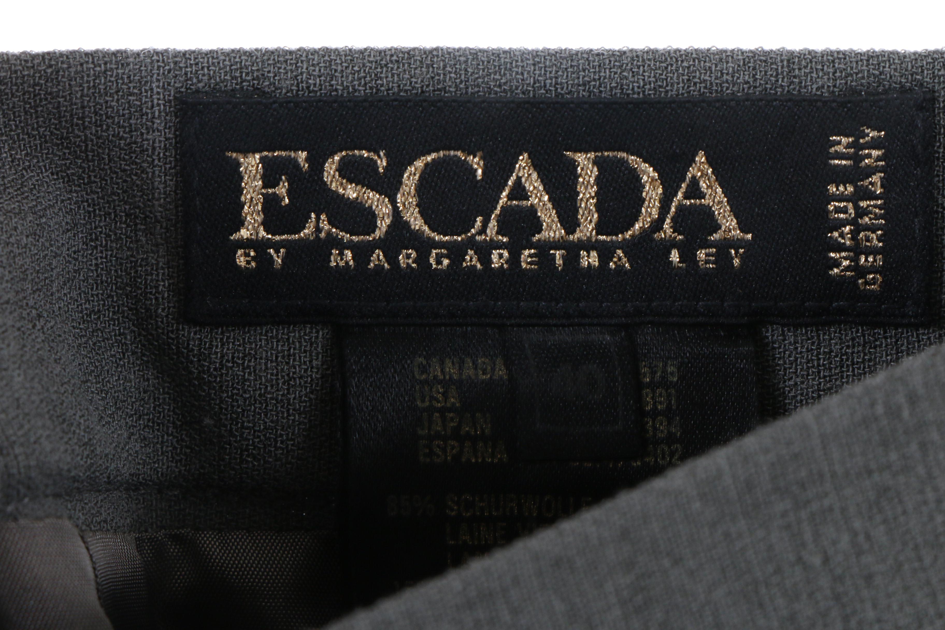 Escada Pinstripe Skirt Suit, Gray Skirt and Silk Blouses