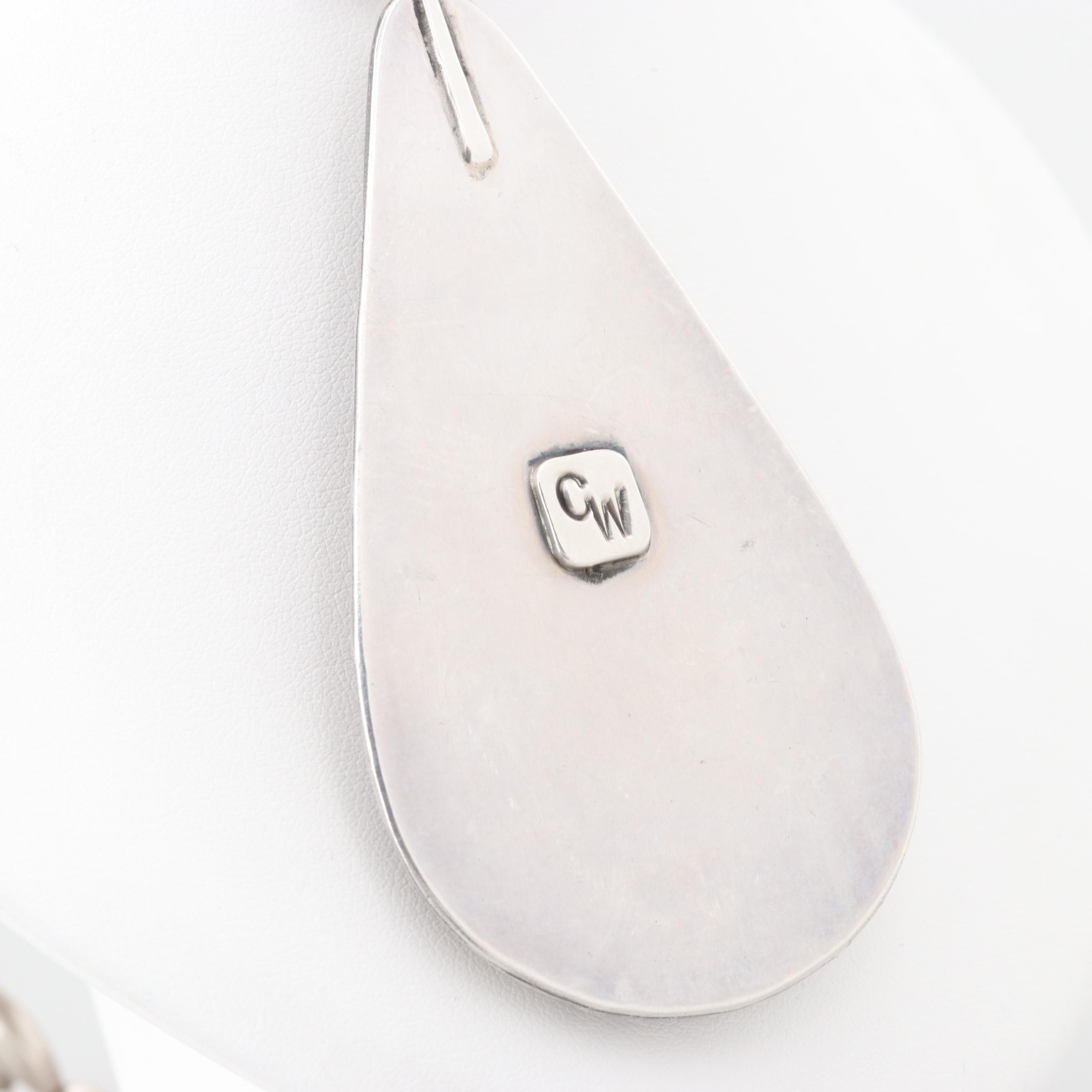 Clyde Woody Navajo Diné Sterling Silver Turquoise Pendant Necklace