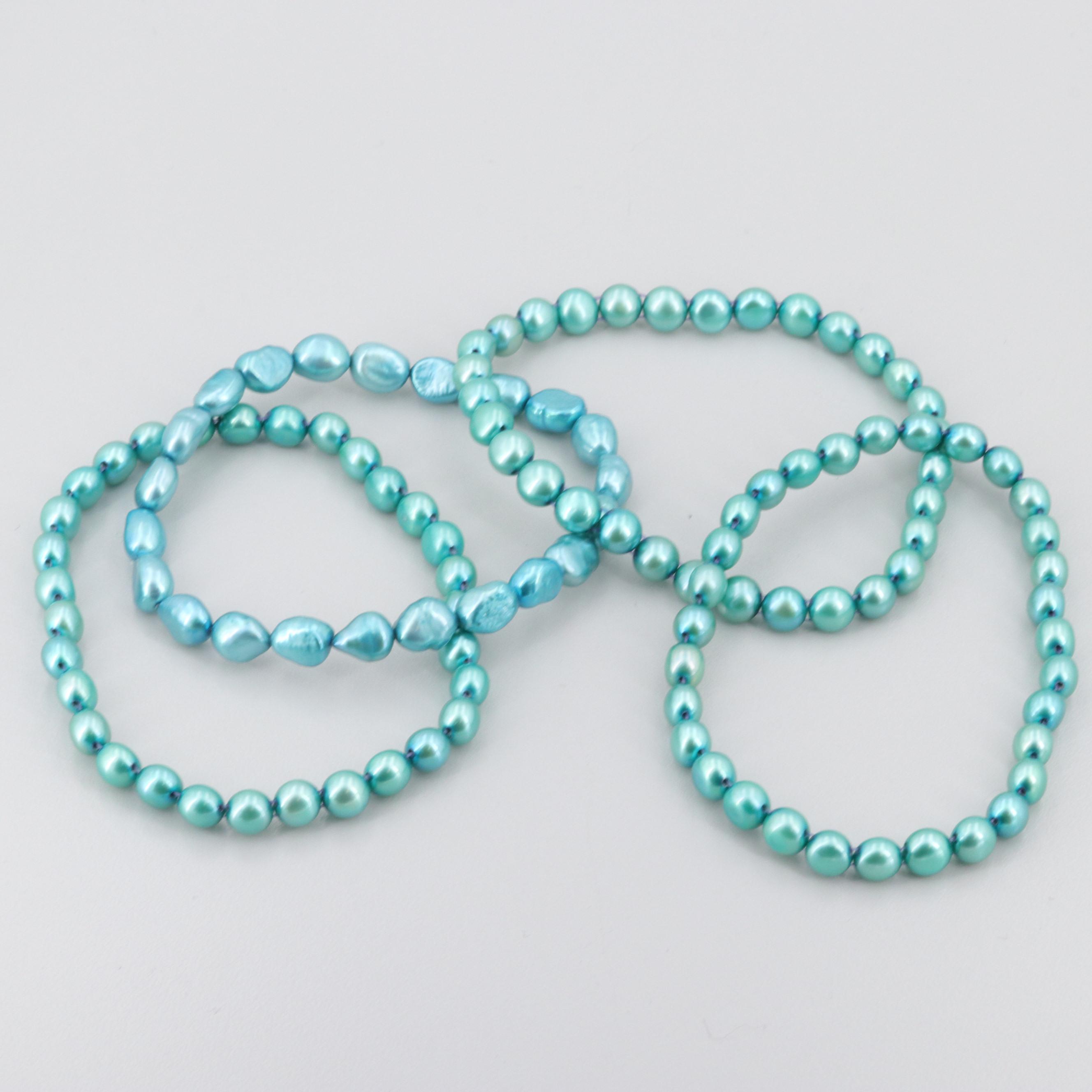 Expandable Cultured Pearl Bracelets