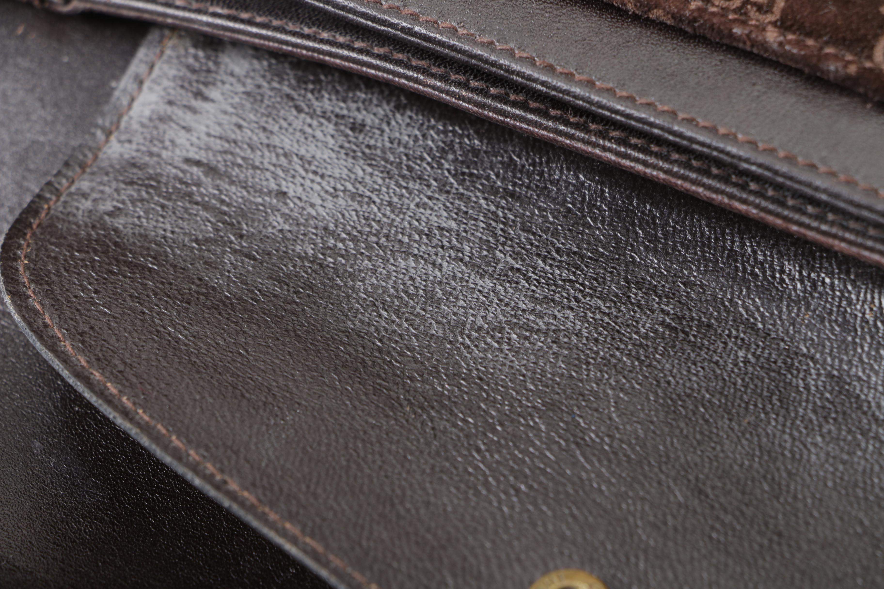 Gucci GG Brown Suede Shoulder Bag with Web Stripe Accent, Vintage