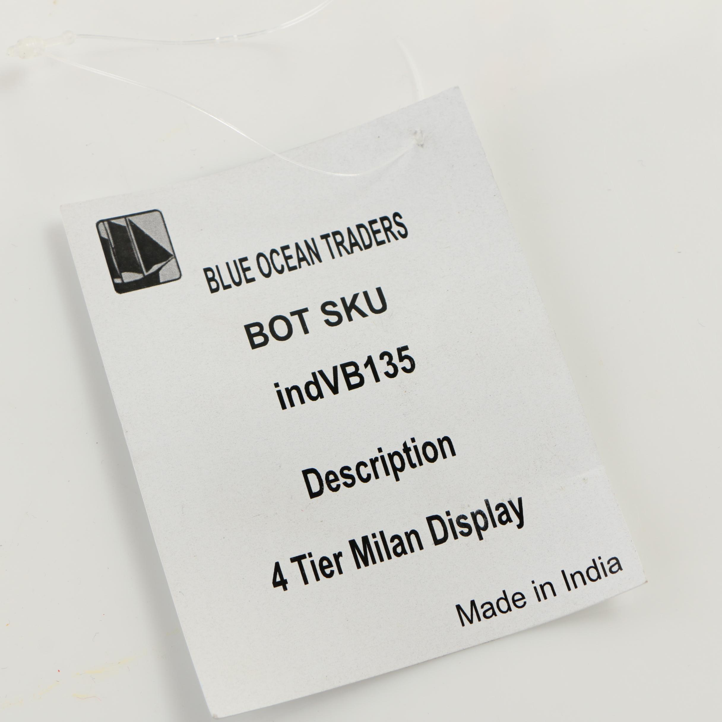 "Milan" Silver Metal Alloy Four-Tier Display Stand