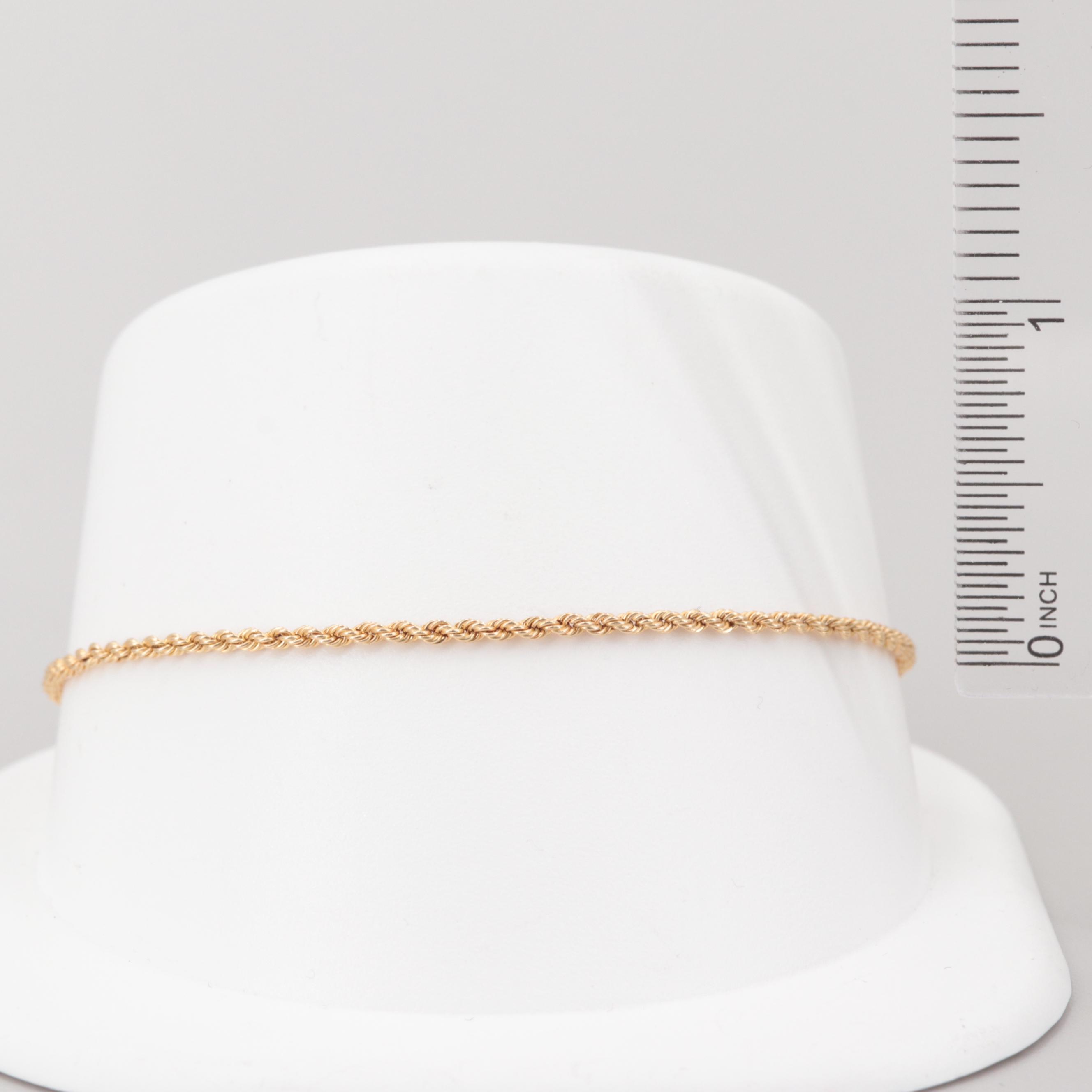 10K Yellow Gold Rope Necklace and Bracelet