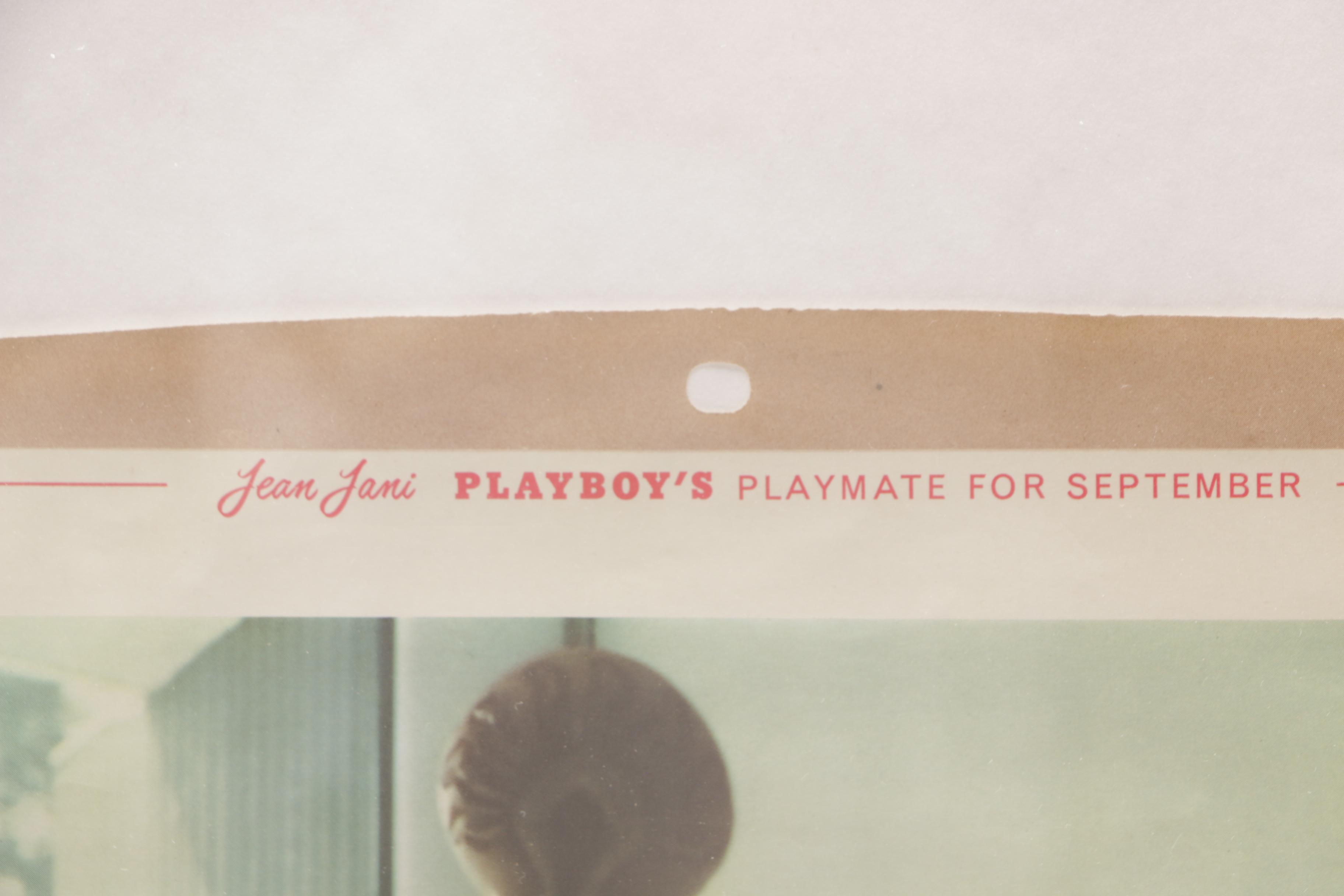 1960 Jolly's Gulf Oil Jean Jani Playmate Advertising Calendar Sheet