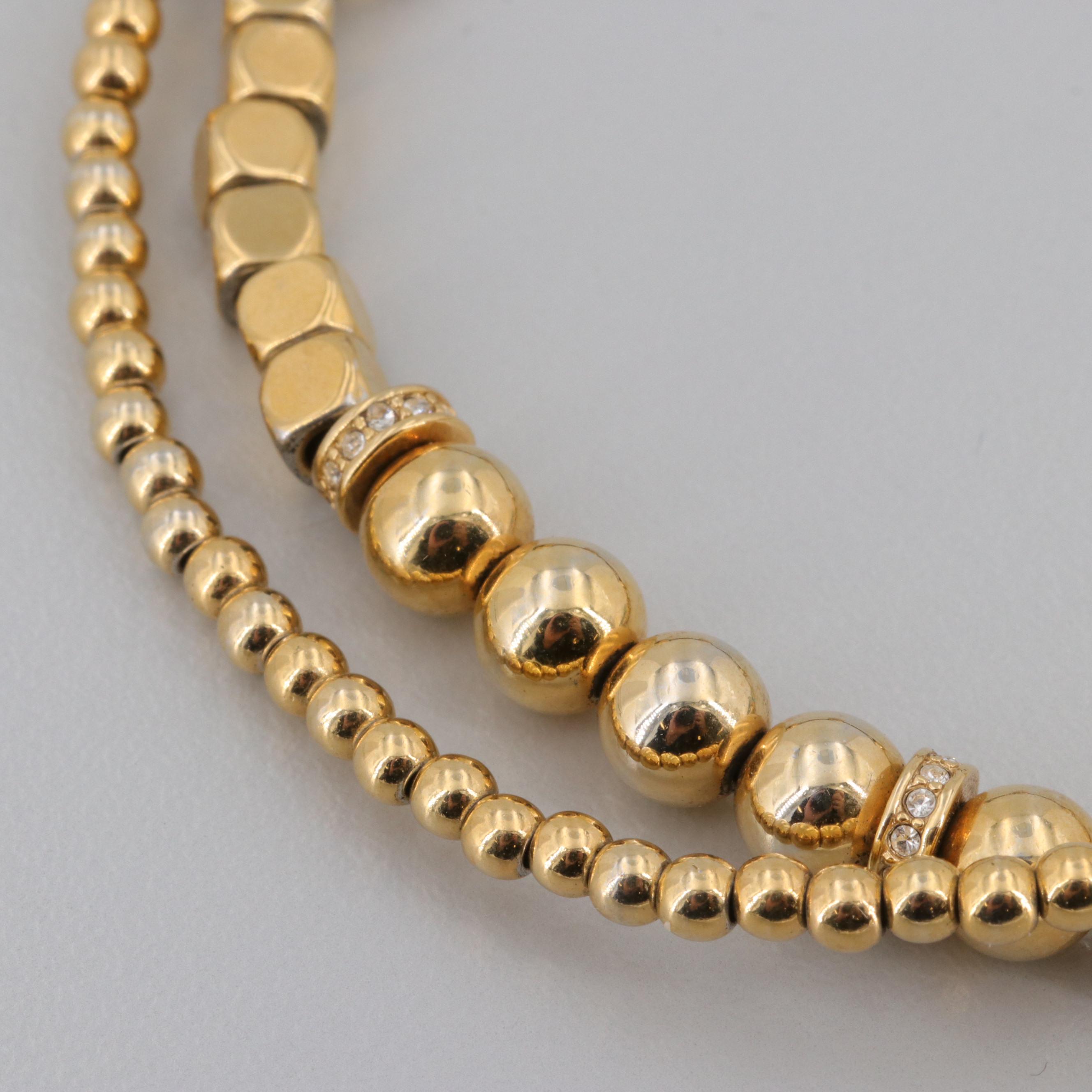 Fossil Gold Tone Glass Adjustable Bracelet