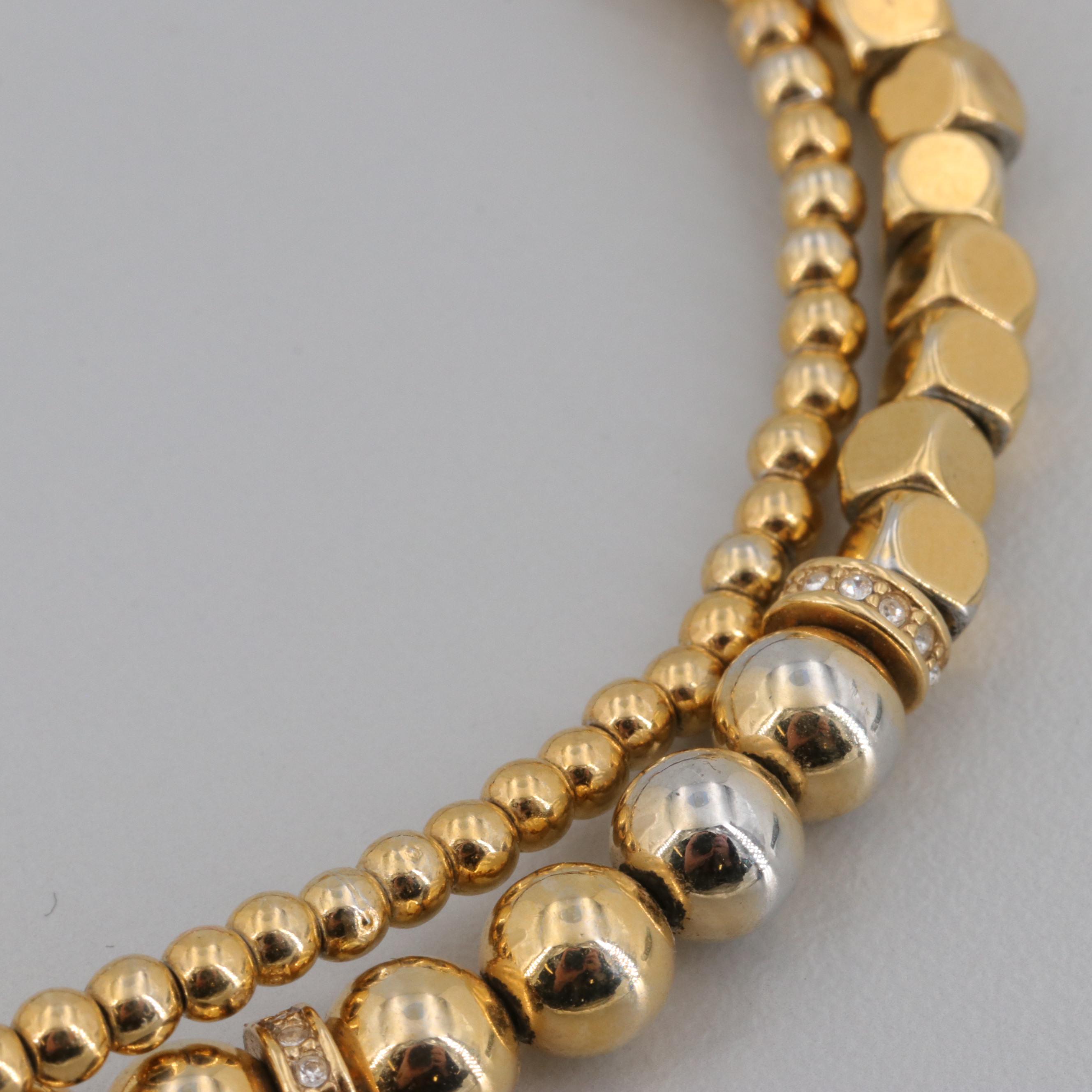 Fossil Gold Tone Glass Adjustable Bracelet