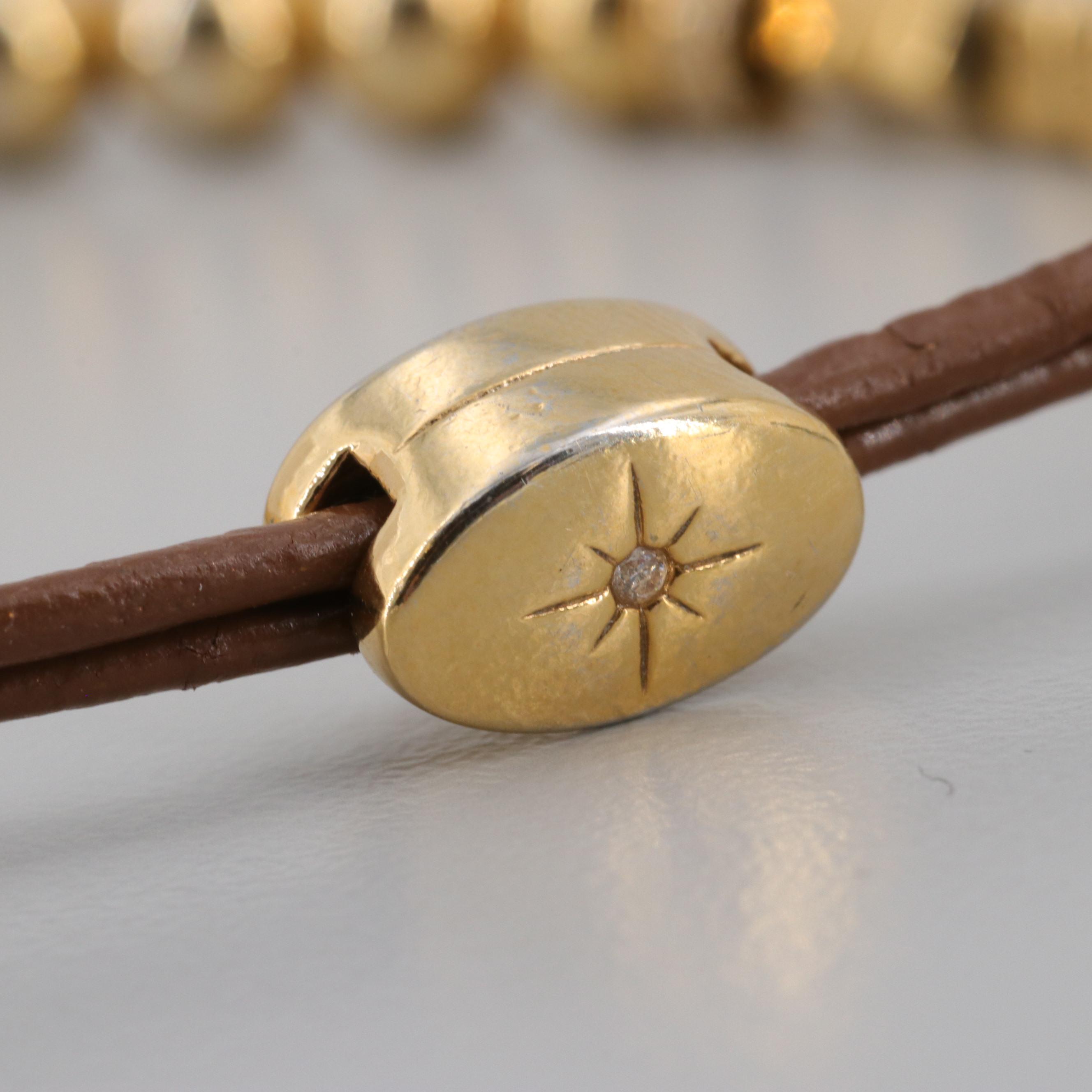 Fossil Gold Tone Glass Adjustable Bracelet