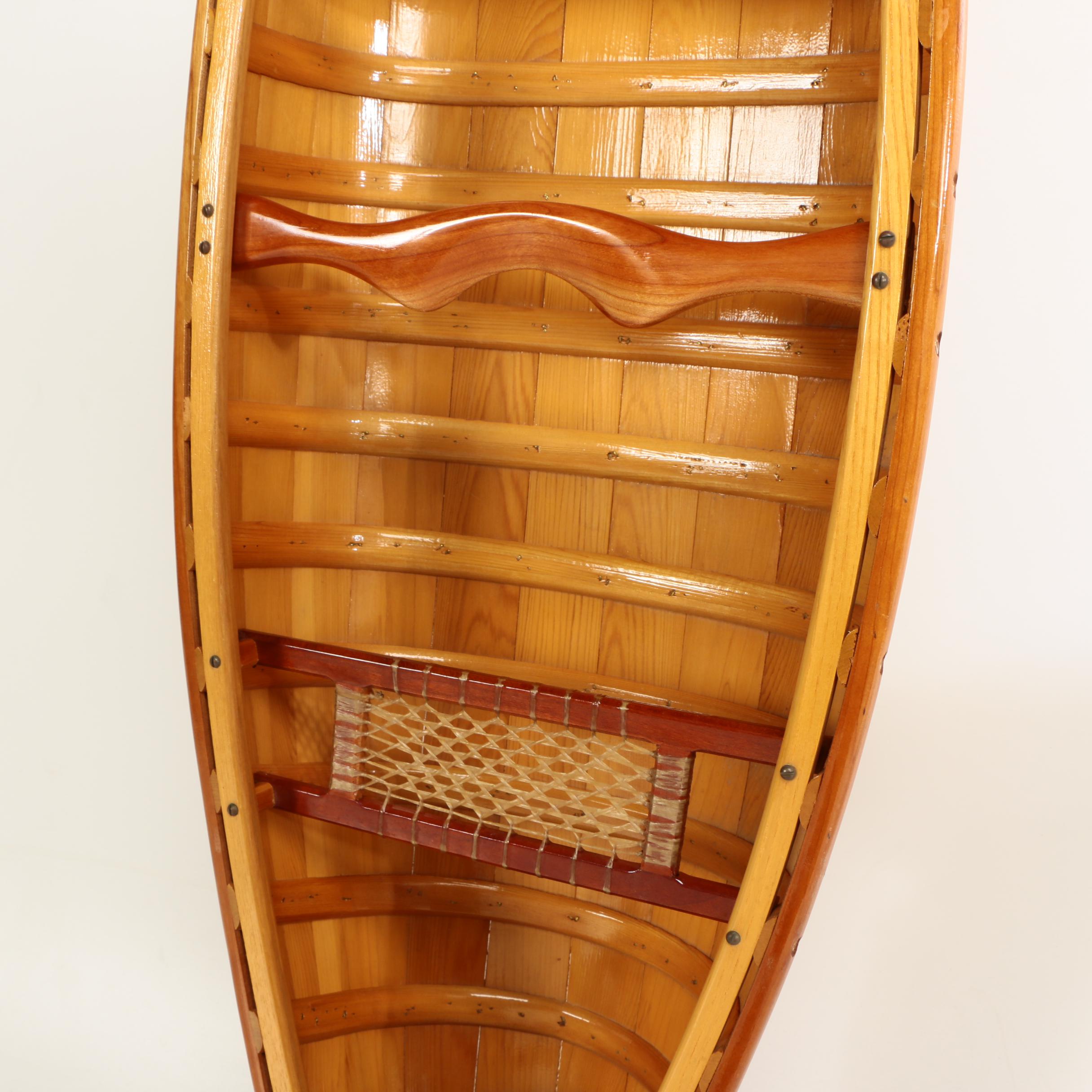 Mixed Wood Tabletop Canoe Retail Display for H. S. Trask & Co. Footwear