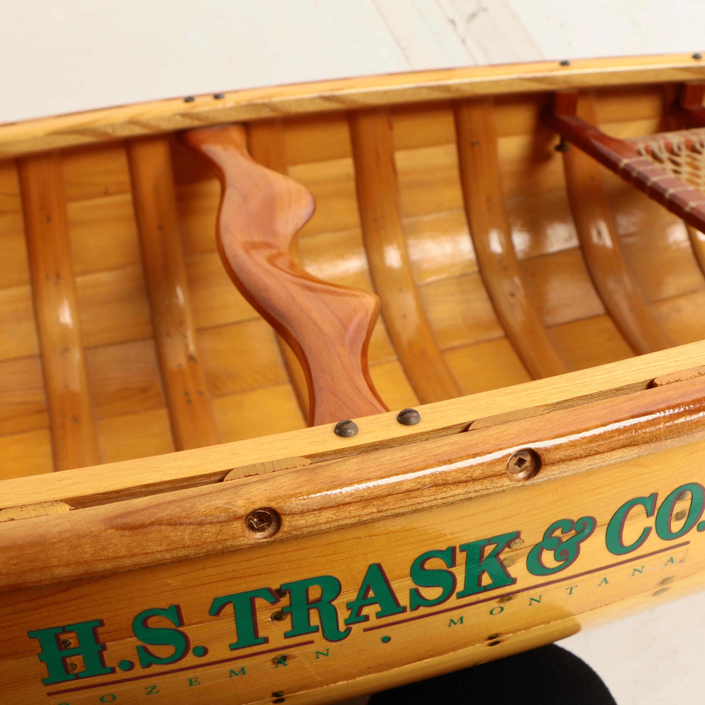 Mixed Wood Tabletop Canoe Retail Display for H. S. Trask & Co. Footwear