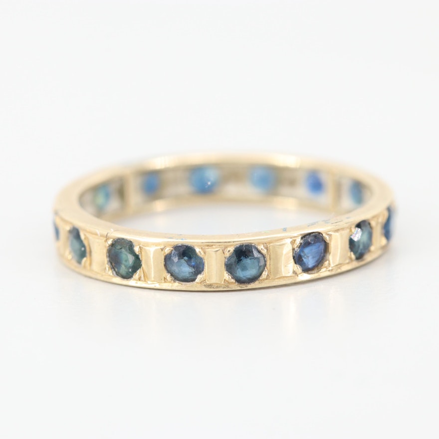 14K Yellow Gold Sapphire Eternity Band