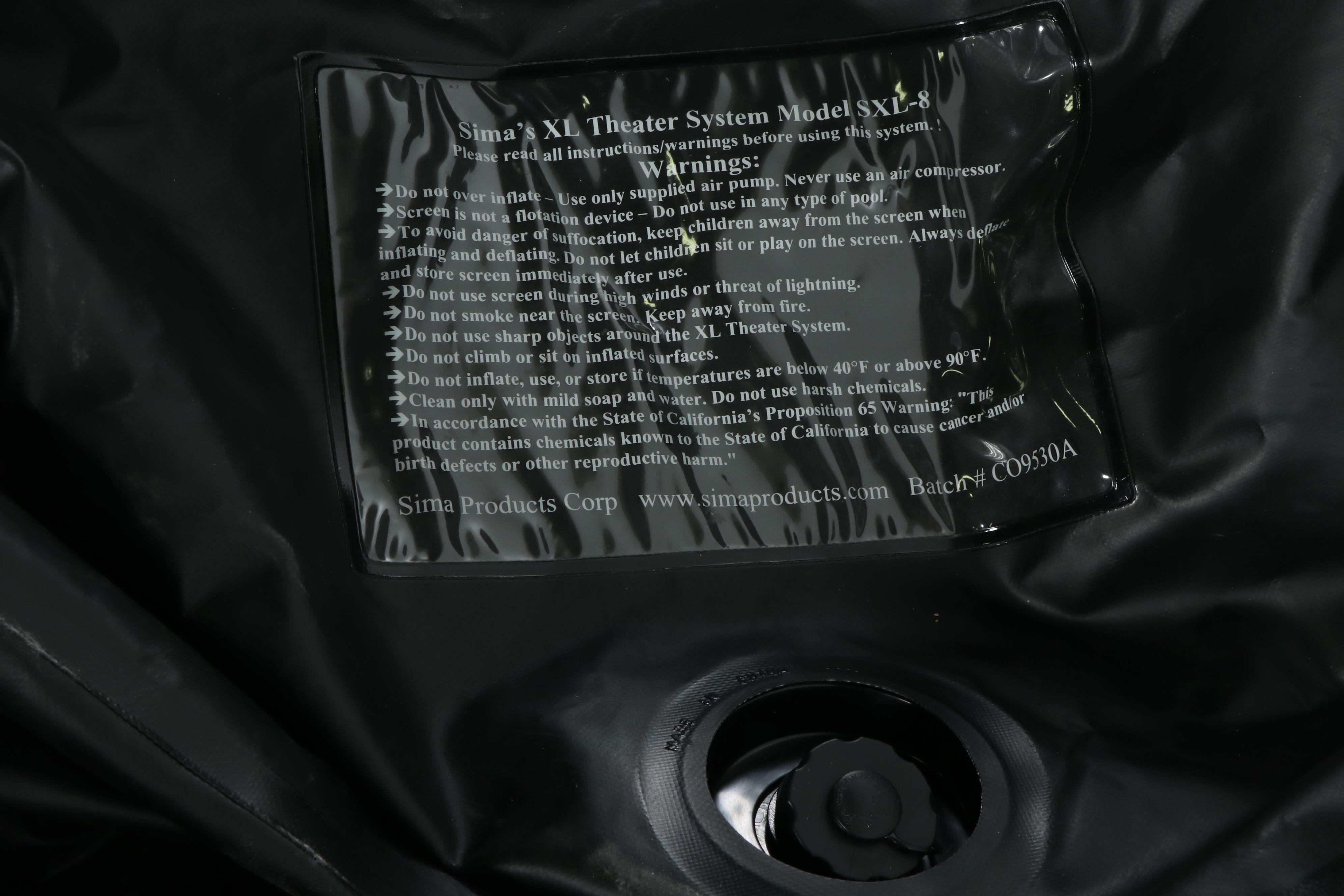 SIMA XL SXL-8 Theater Inflatable Indoor/Outdoor Screen and Speakers