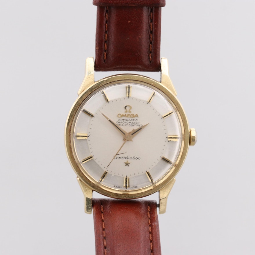 Omega Constellation Gold Capped Automatic Wristwatch With Engraved Case Back