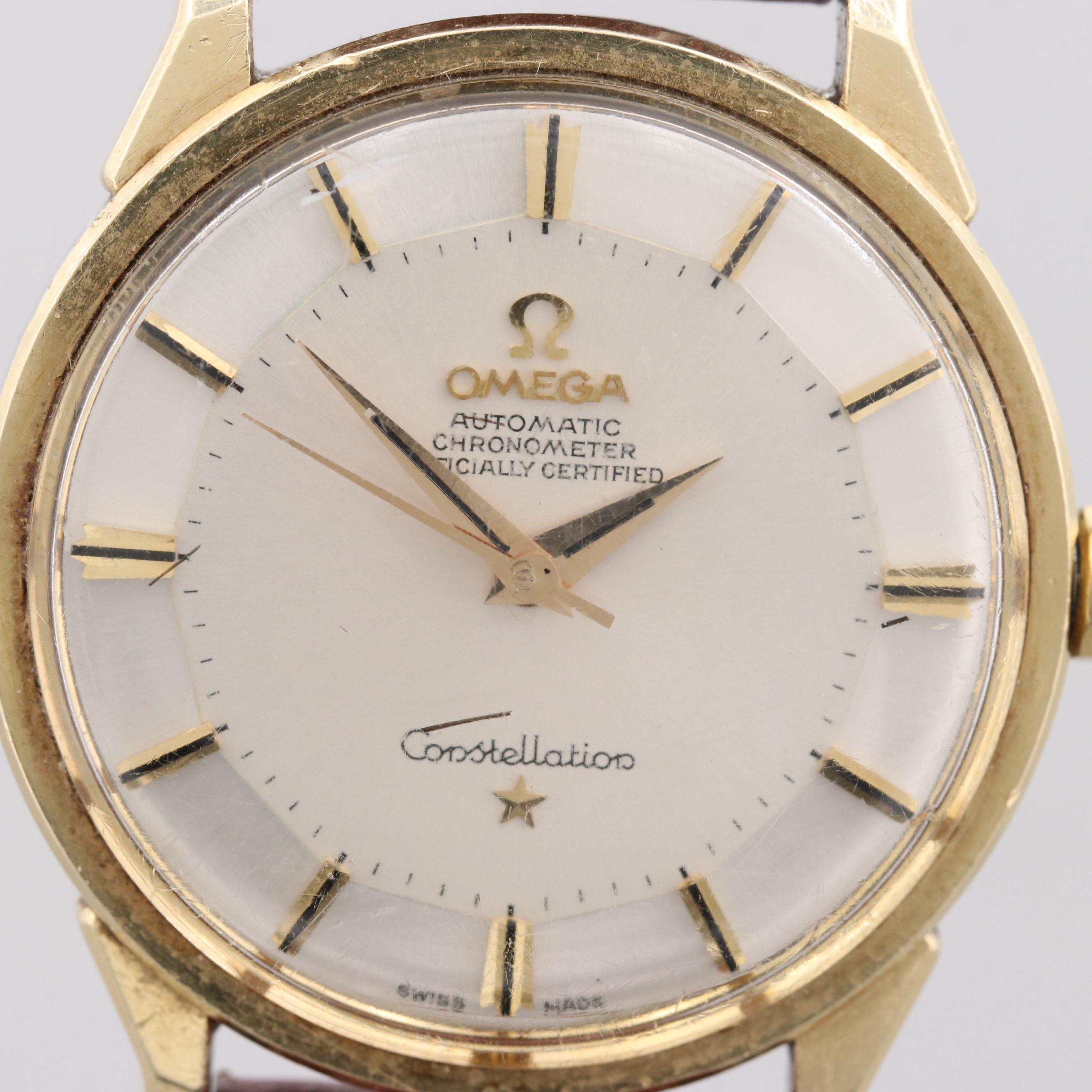 Omega Constellation Gold Capped Automatic Watch With Engraved Case Back