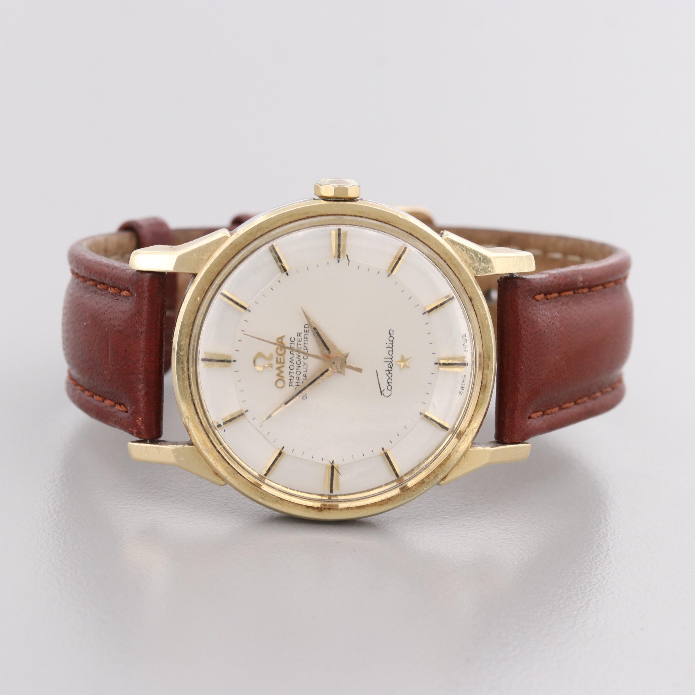 Omega Constellation Gold Capped Automatic Watch With Engraved Case Back