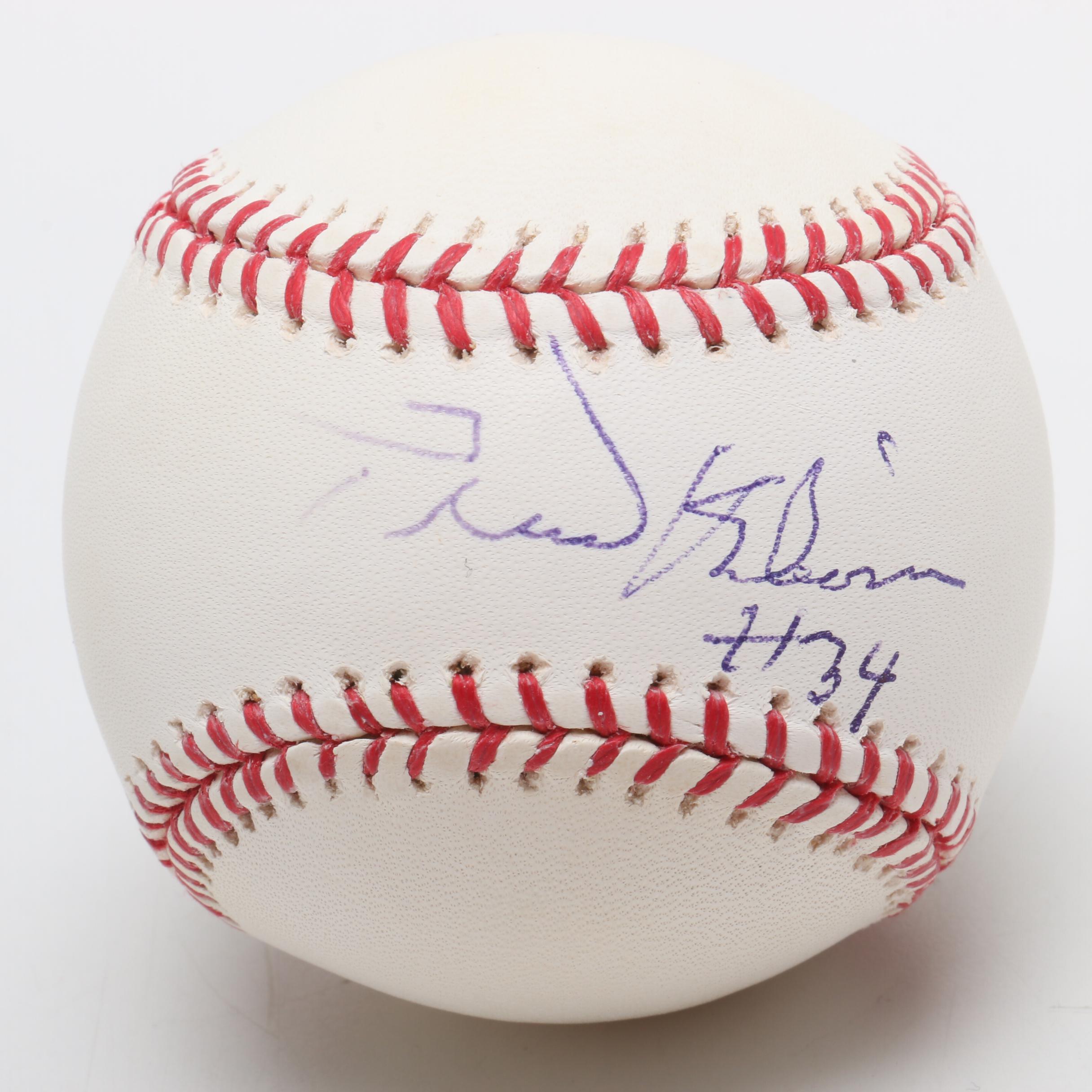 Big Red Machine Pitcher Pedro Borbon Signed Rawlings Major League Baseball