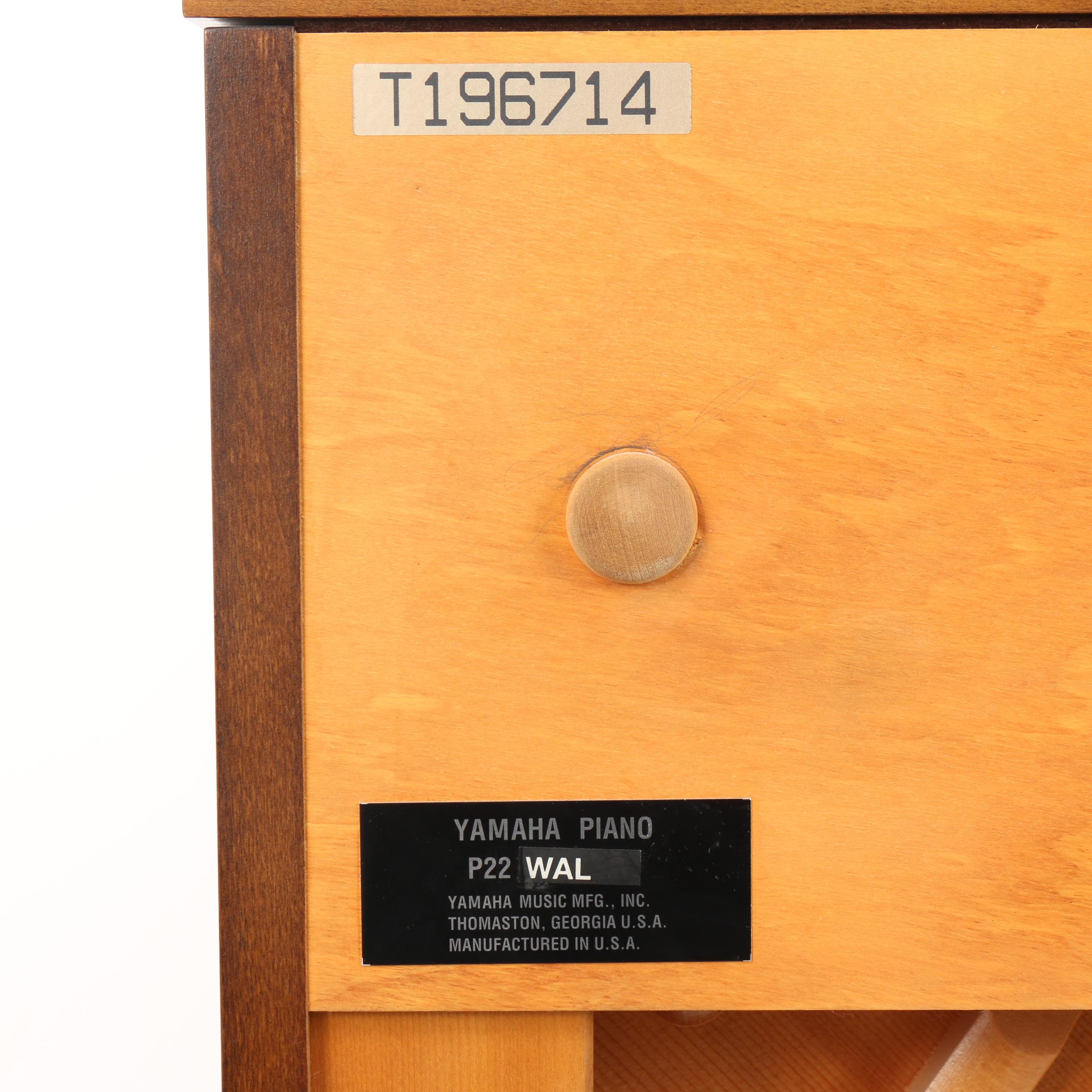 Yamaha P22 WAL Upright Piano and Bench, 1995