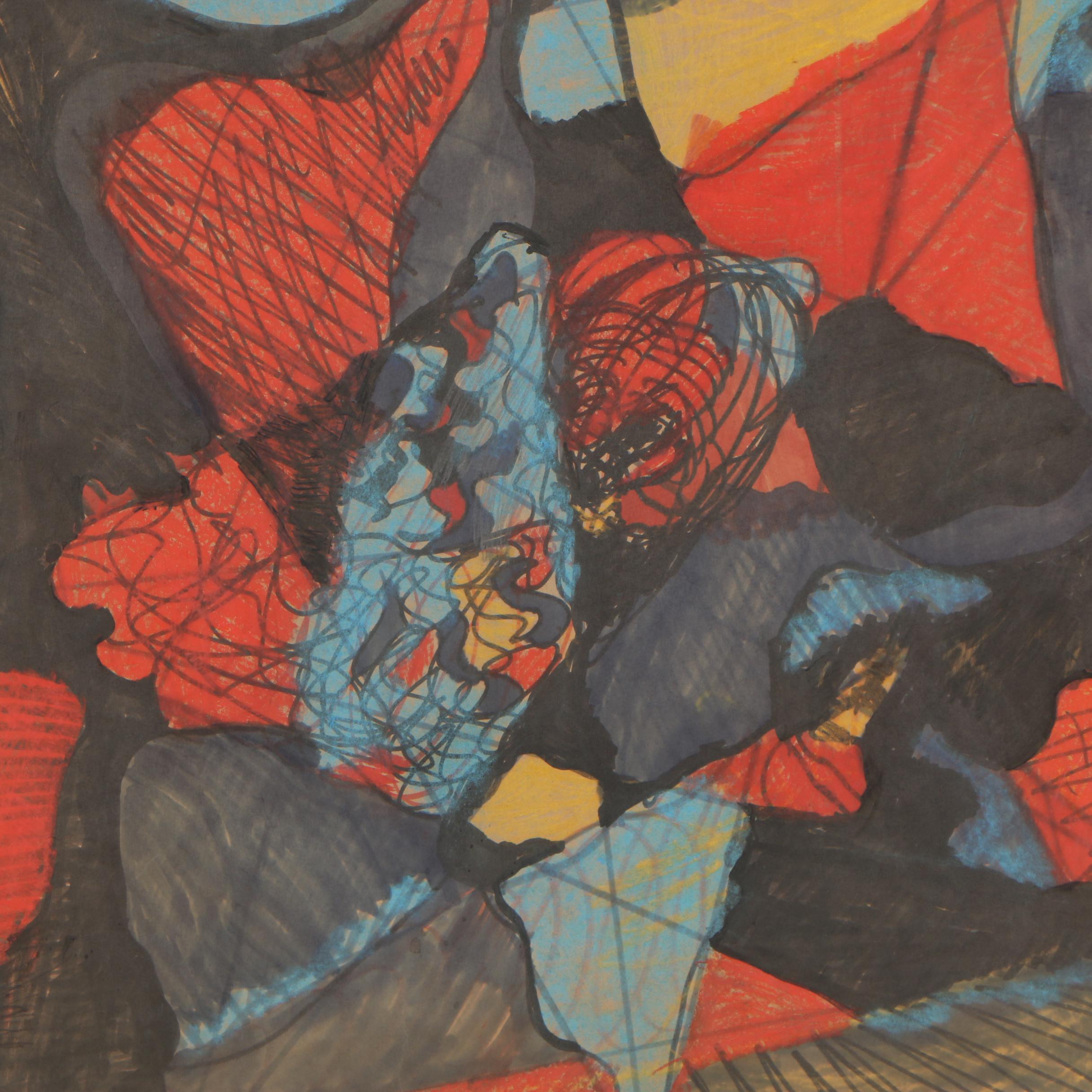 Oscar Murillo Abstract Mixed Media Drawing