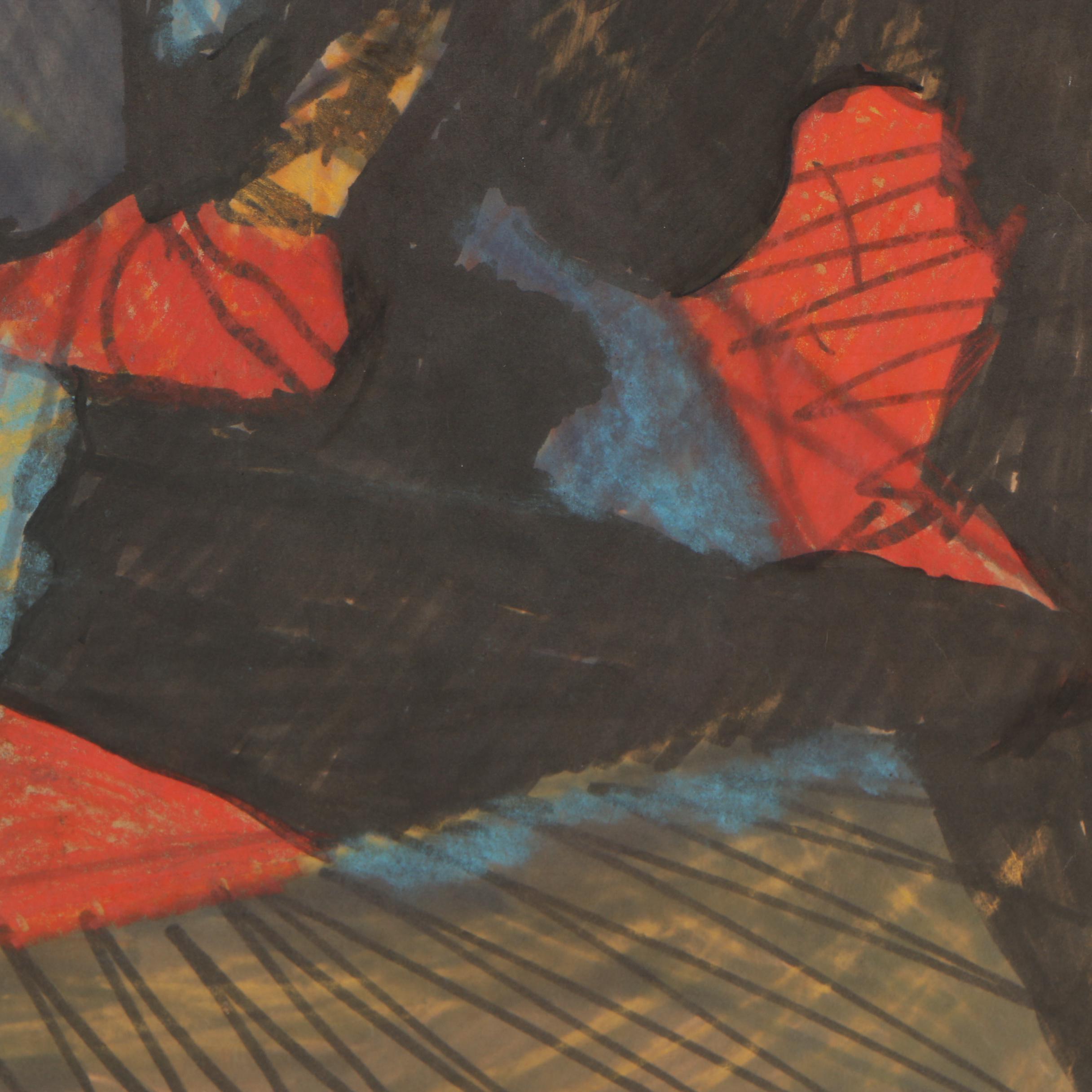 Oscar Murillo Abstract Mixed Media Drawing