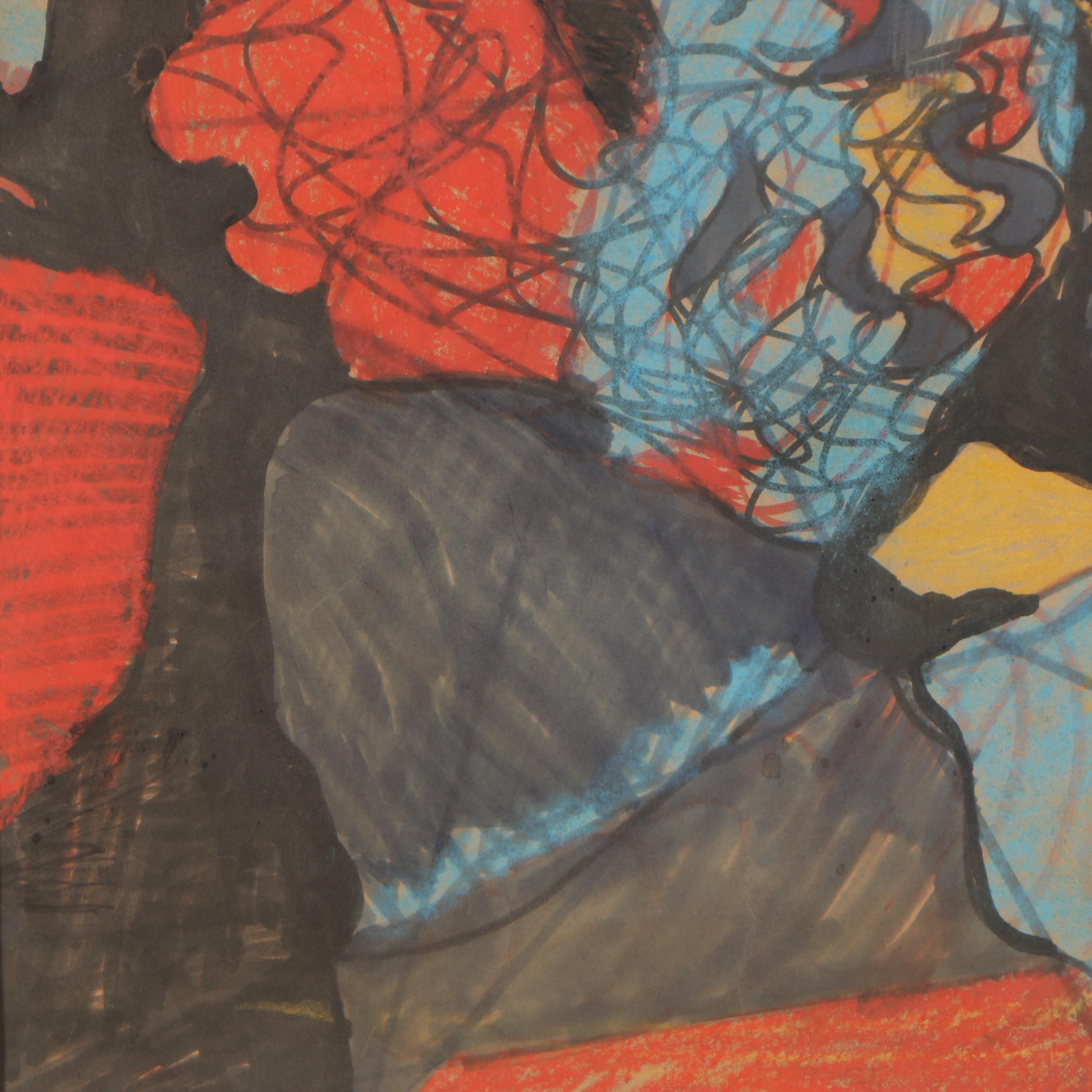 Oscar Murillo Abstract Mixed Media Drawing