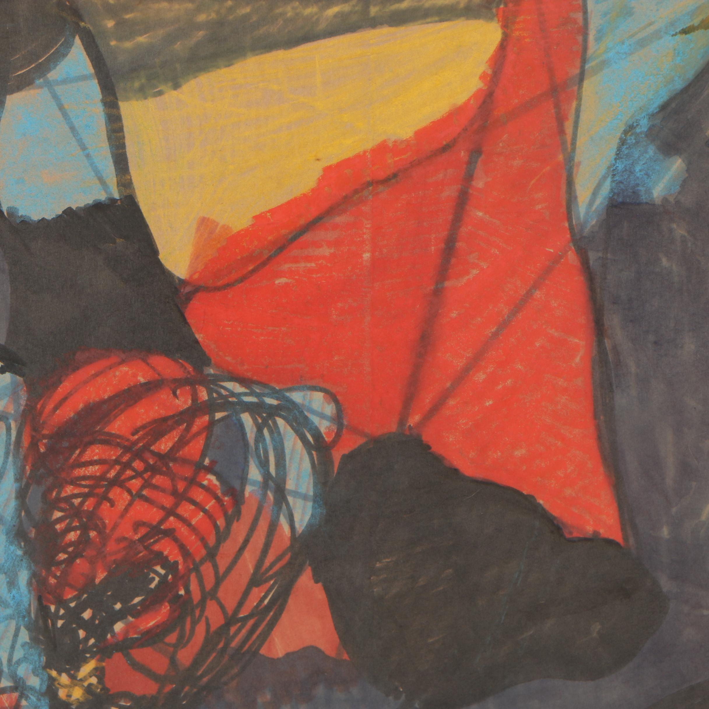 Oscar Murillo Abstract Mixed Media Drawing