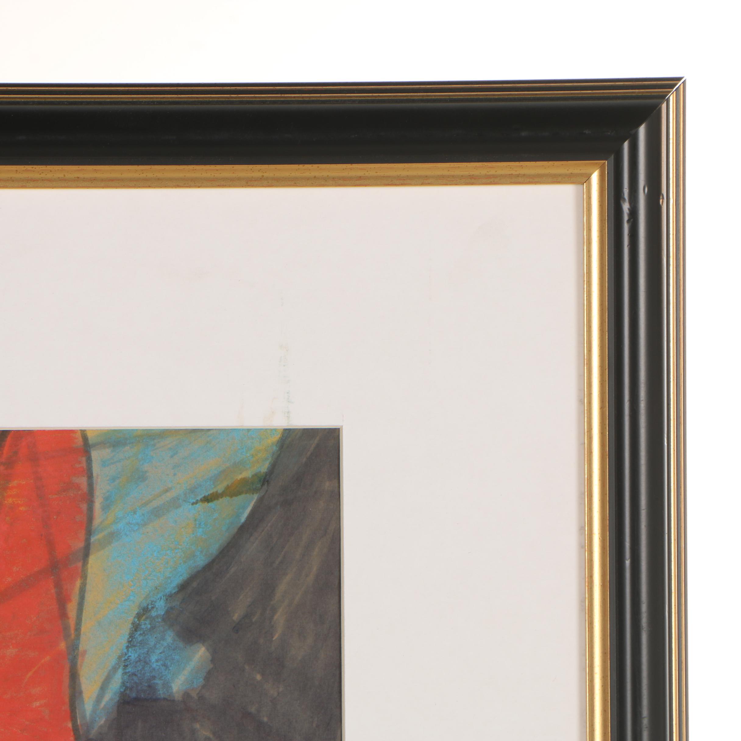 Oscar Murillo Abstract Mixed Media Drawing