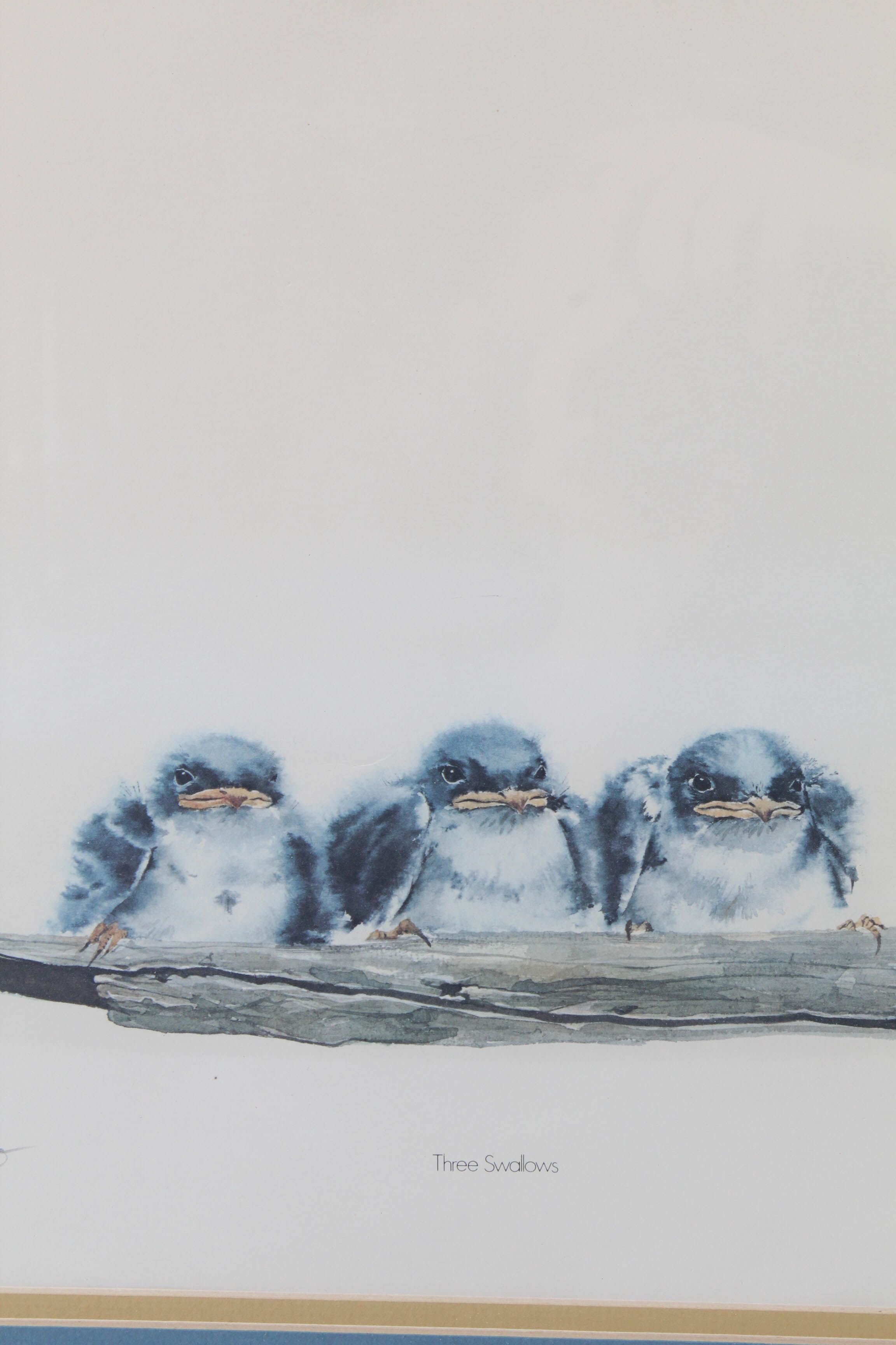 Chinese Avian Prints Including Frank T. Gee "Three Swallows"