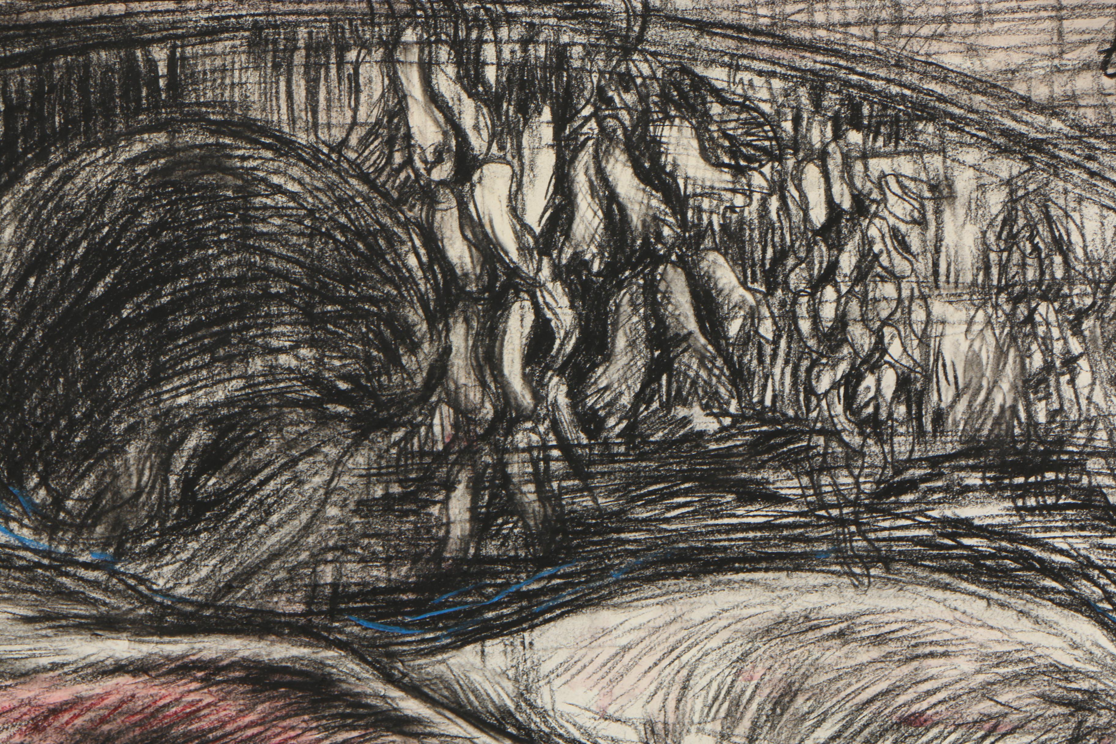 Esther Liu 1980 Pastel Figural Drawing