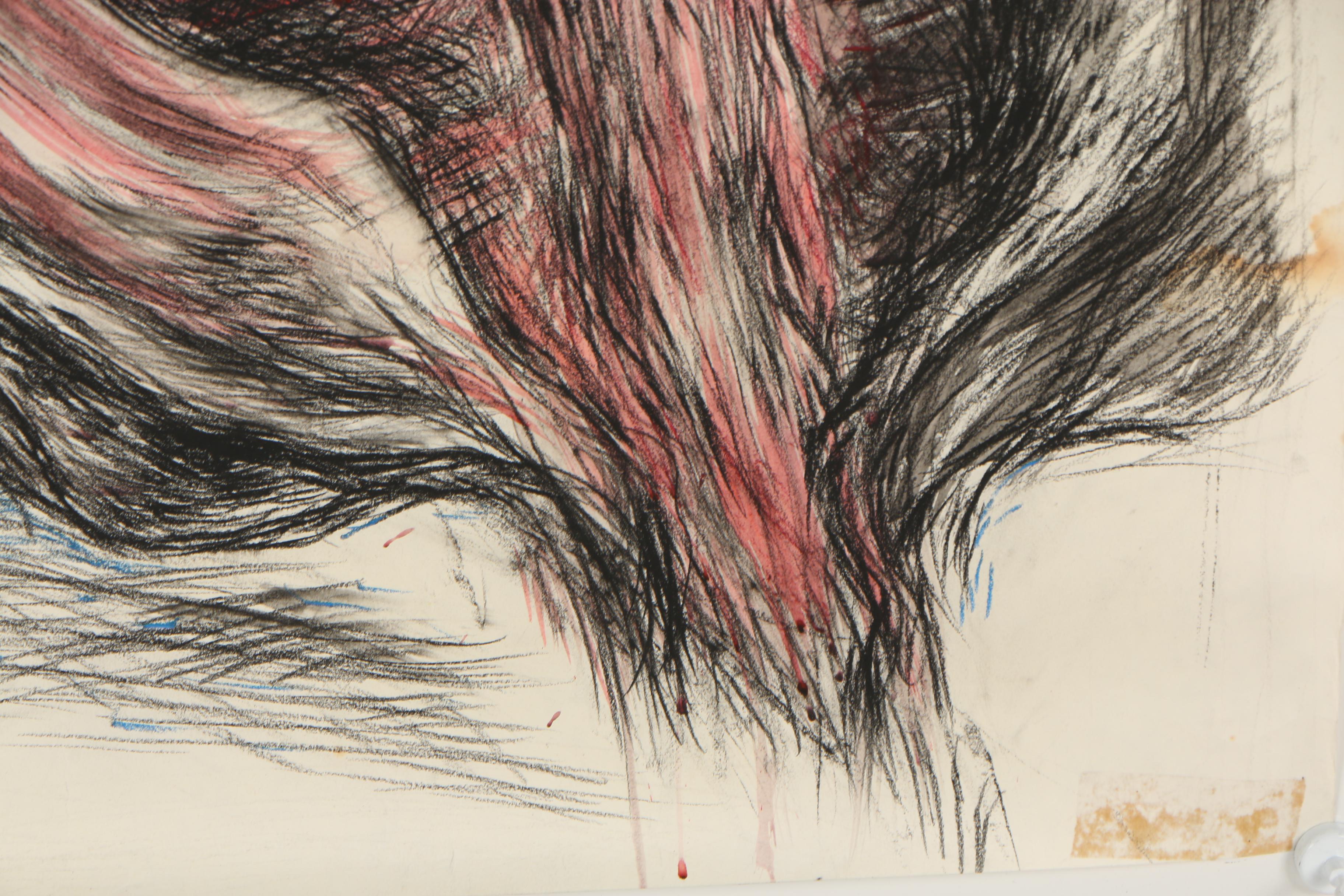 Esther Liu 1980 Pastel Figural Drawing