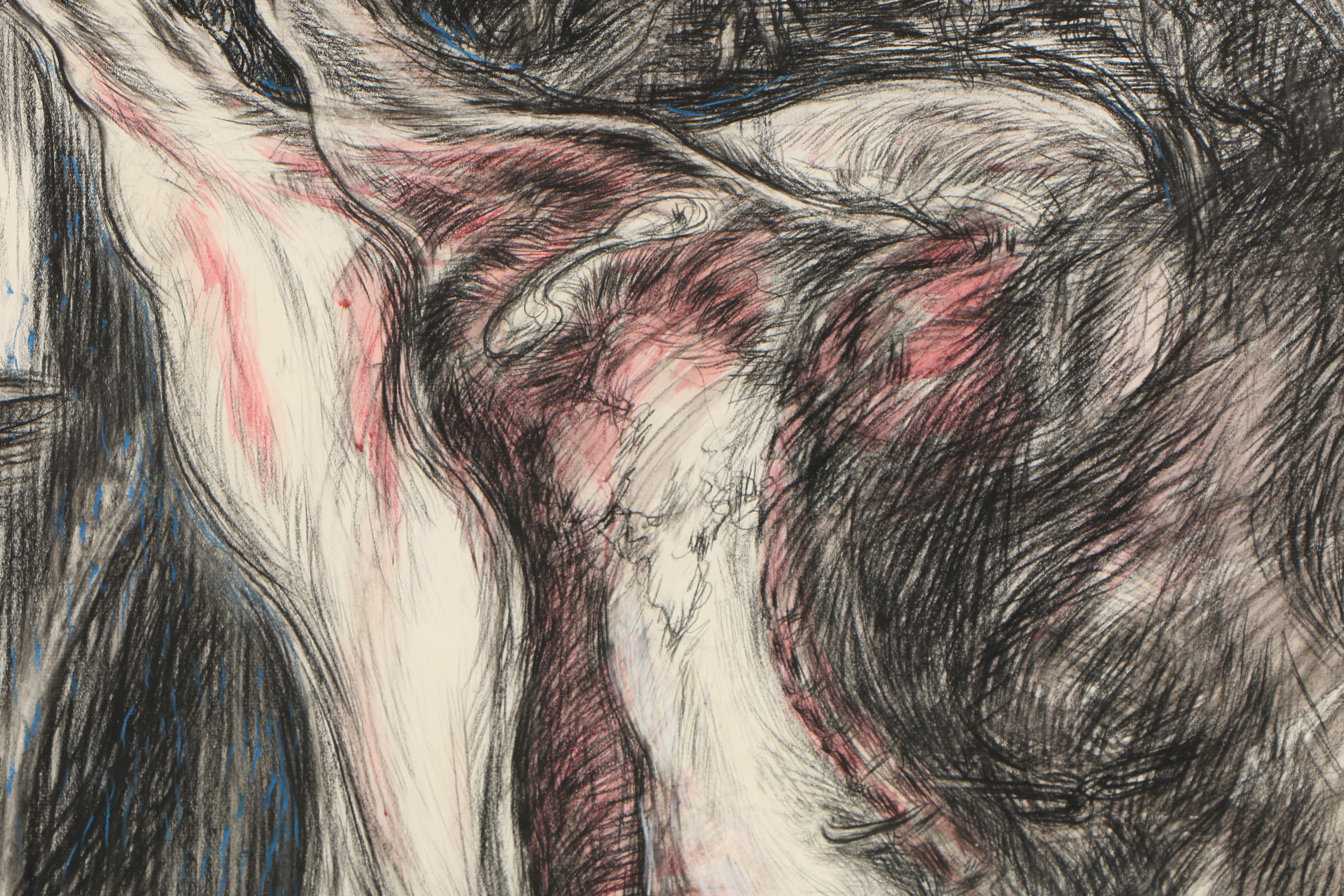 Esther Liu 1980 Pastel Figural Drawing