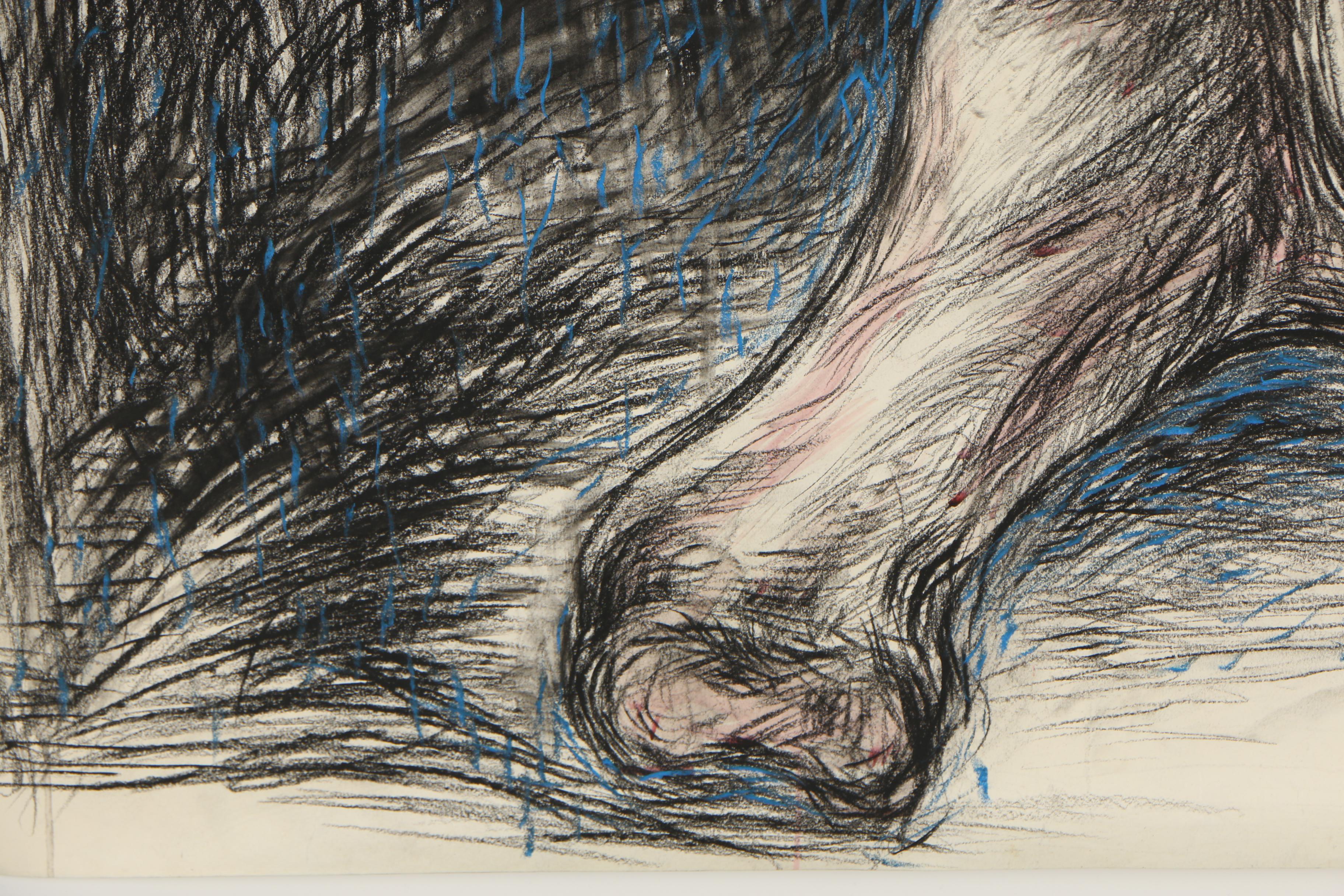 Esther Liu 1980 Pastel Figural Drawing