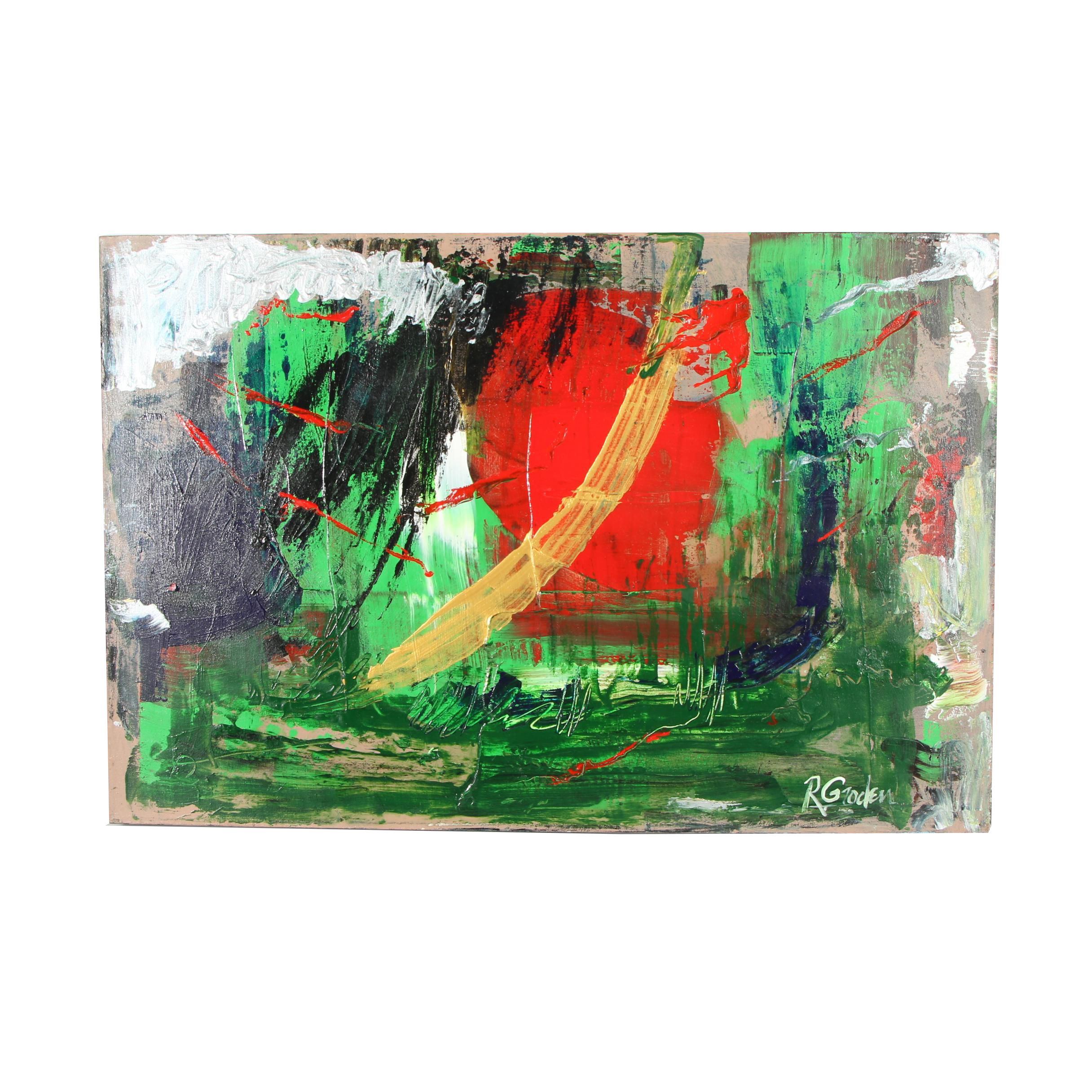 Randy Groden Abstract Mixed Media Painting "Outer Limits"