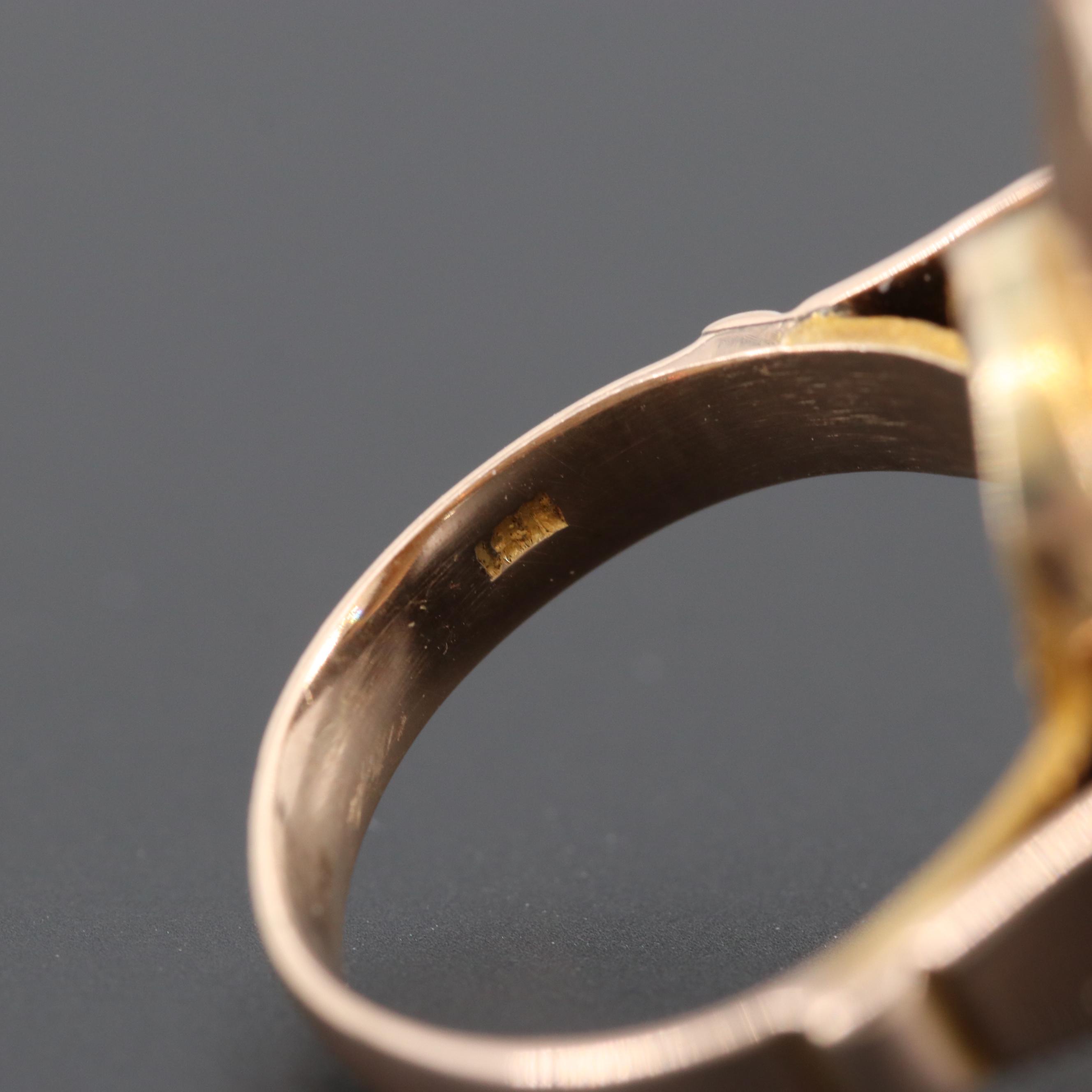 Vintage 10K Rose Gold Citrine Ring