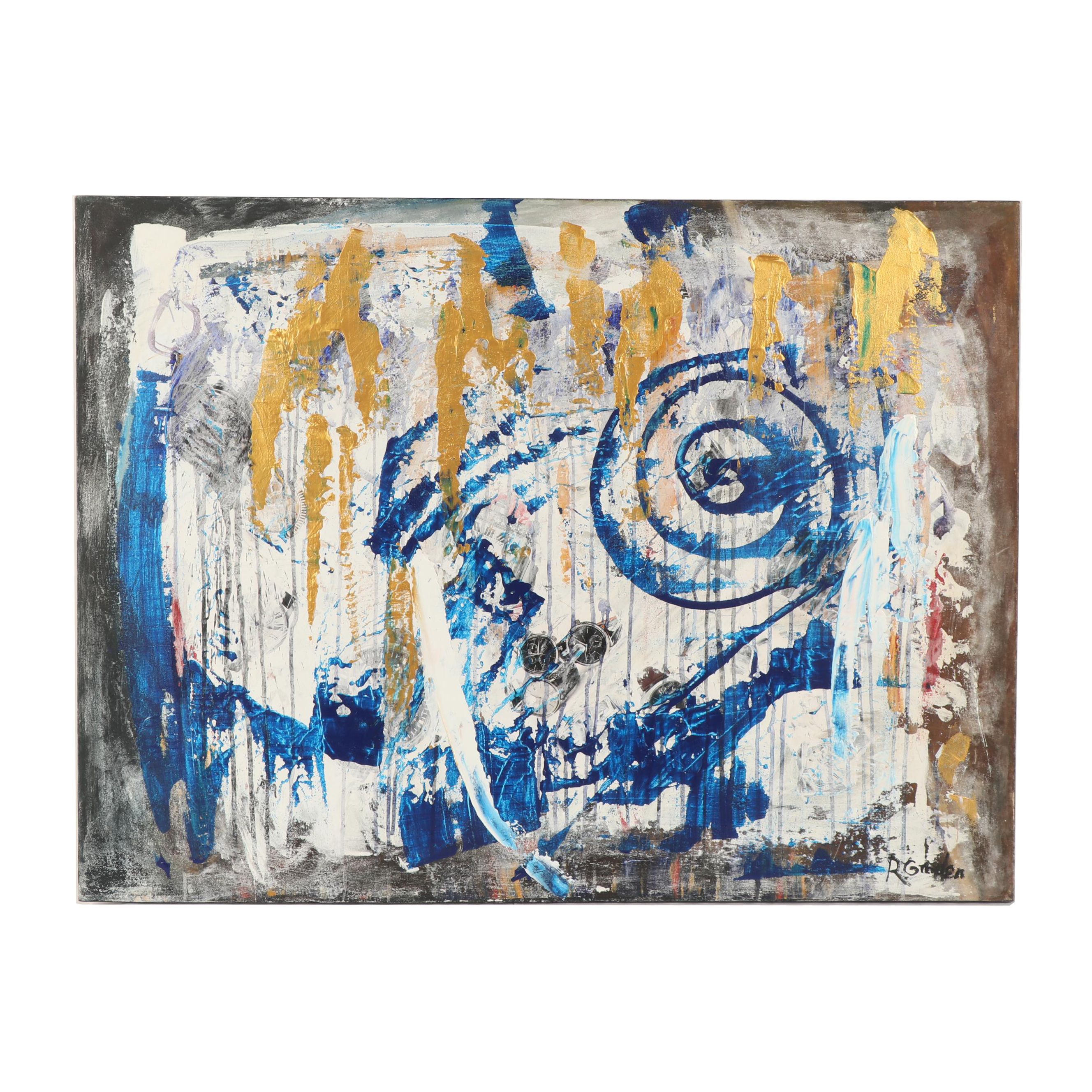 Randy Groden Abstract Mixed Media Painting "Watch the Change"