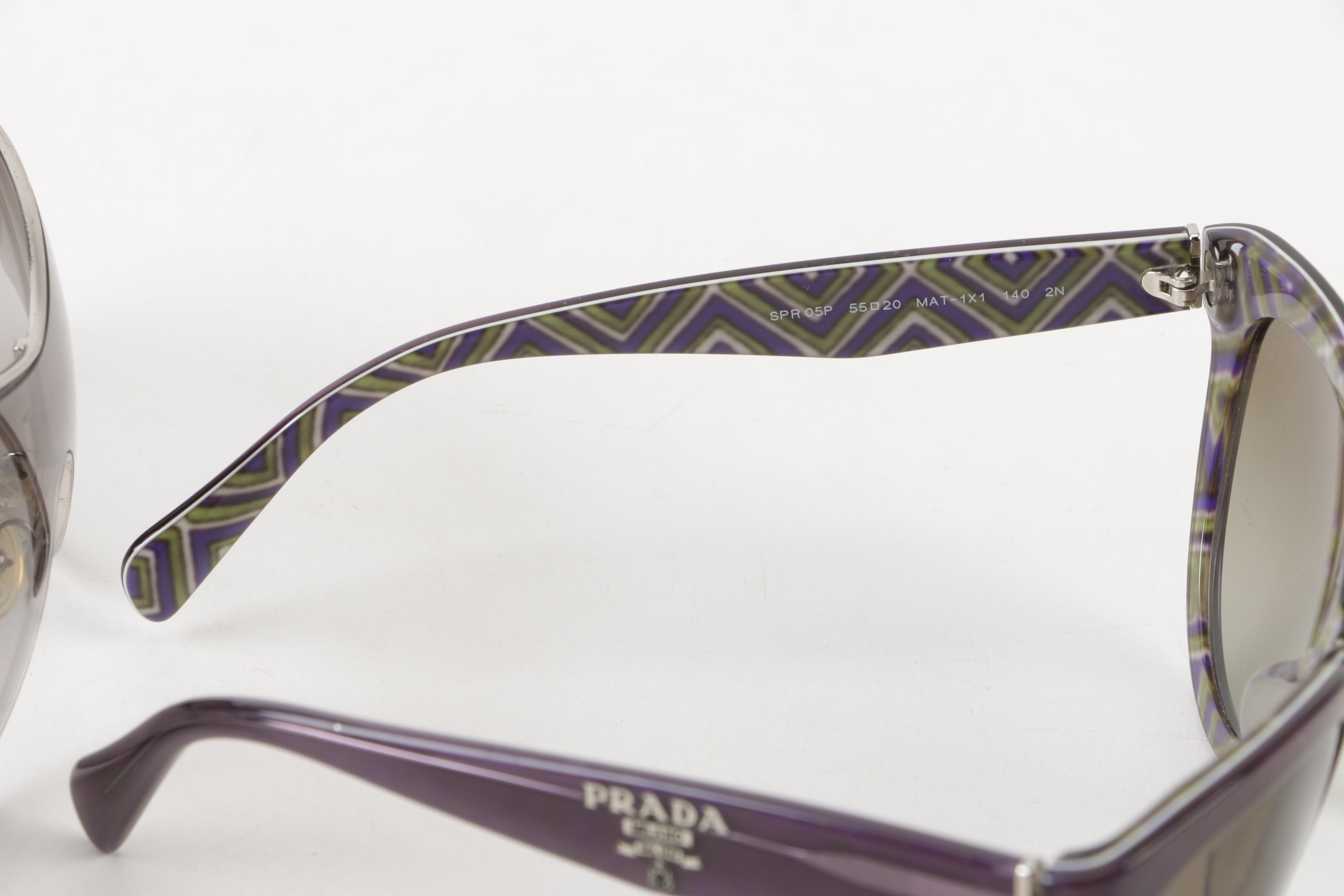 Prada Shield, Wrap and Cat Eye Sunglasses, Made in Italy