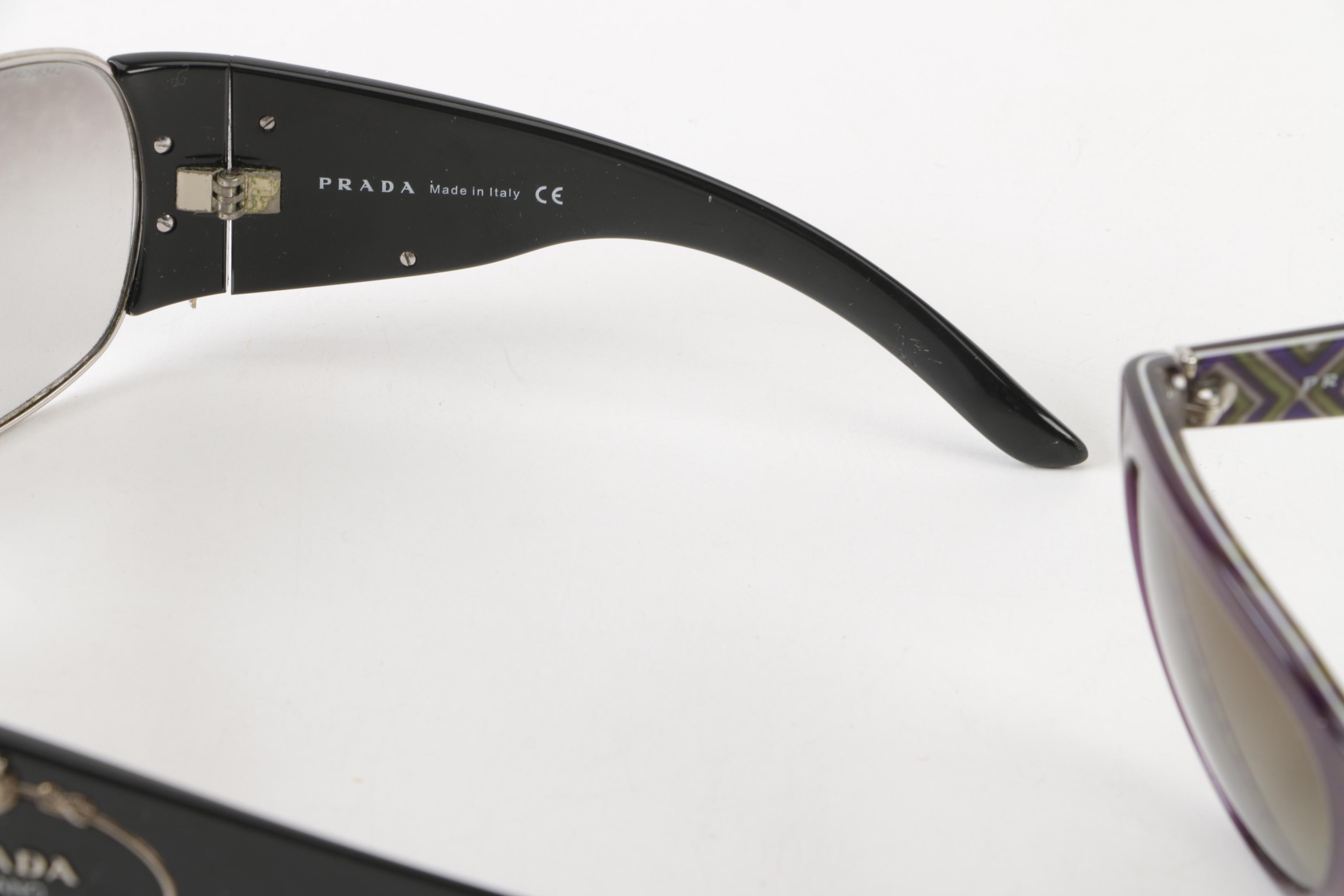 Prada Shield, Wrap and Cat Eye Sunglasses, Made in Italy